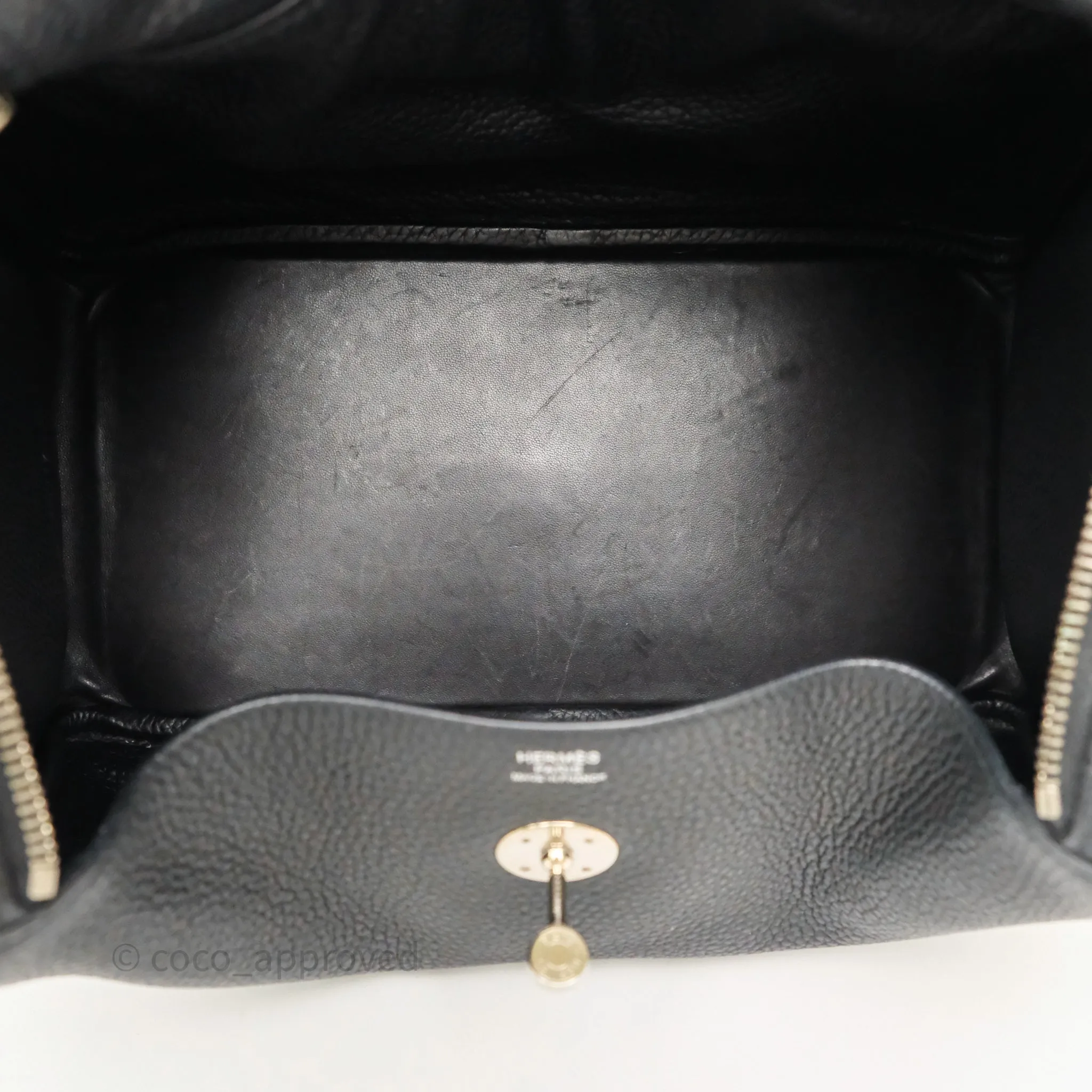 Herms Lindy 30 Black Clemence Palladium Hardware