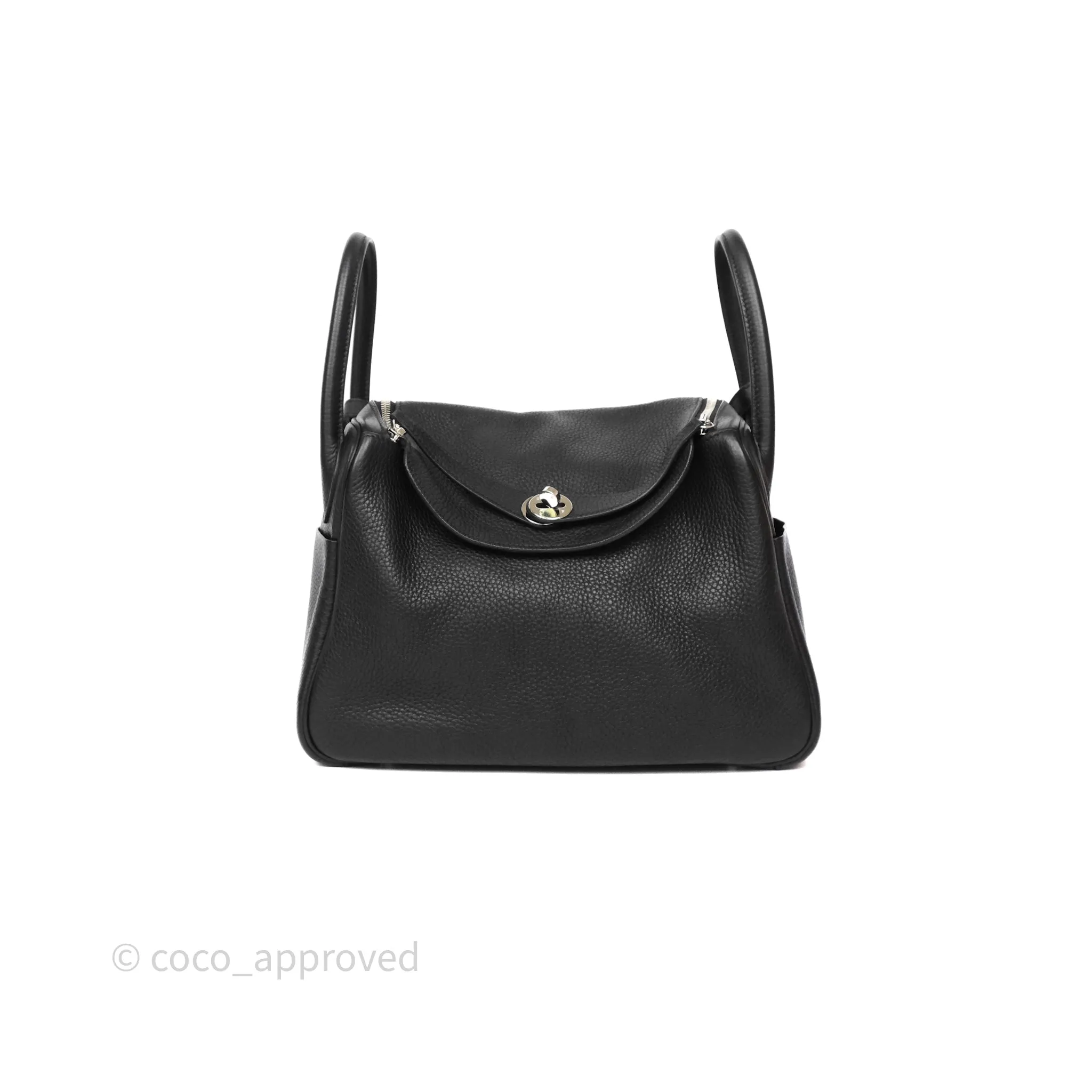 Herms Lindy 30 Black Clemence Palladium Hardware