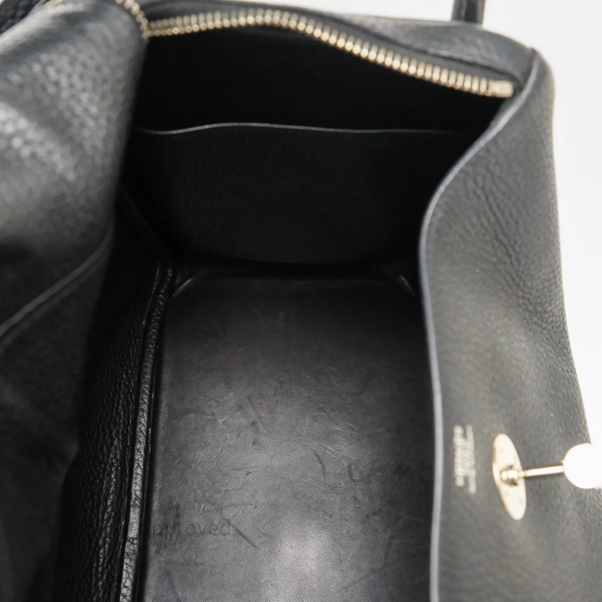 Herms Lindy 30 Black Clemence Palladium Hardware