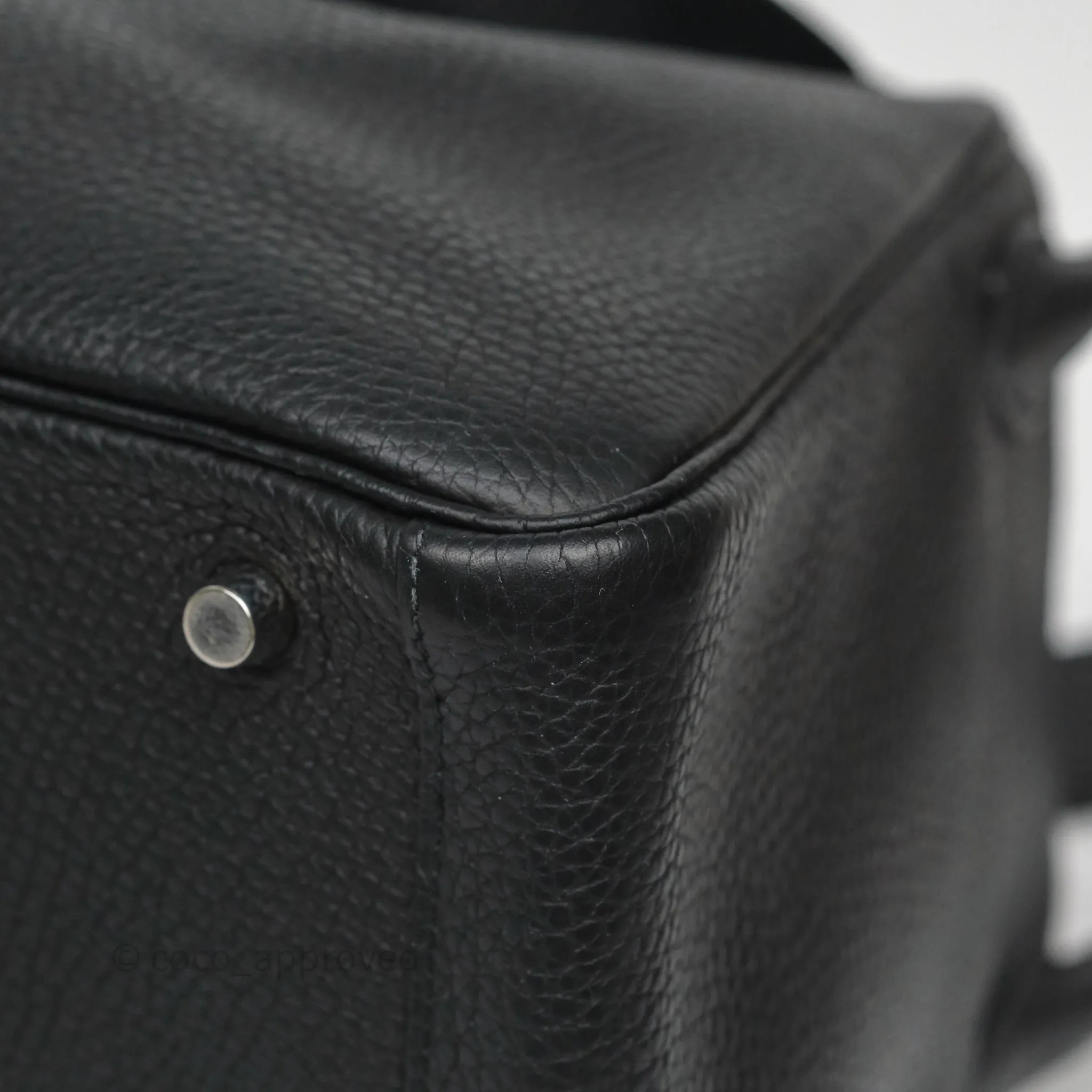 Herms Lindy 30 Black Clemence Palladium Hardware
