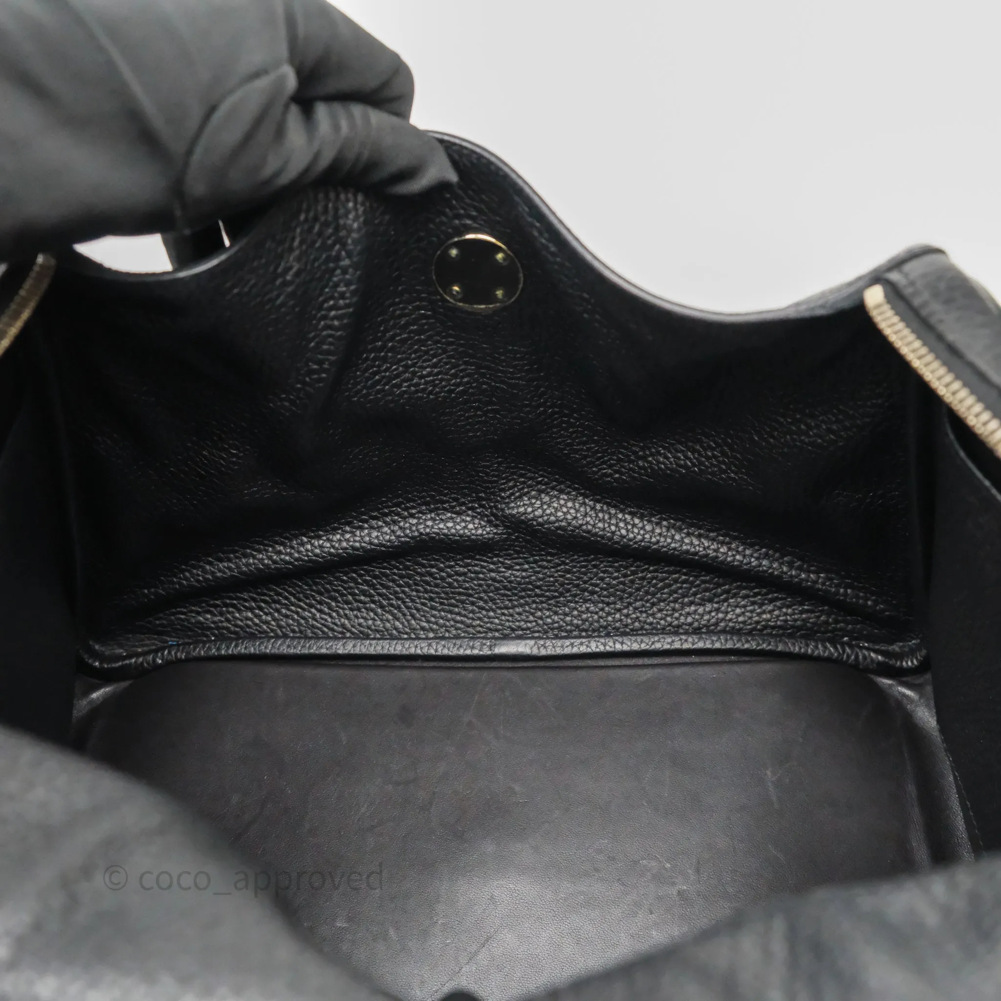 Herms Lindy 30 Black Clemence Palladium Hardware