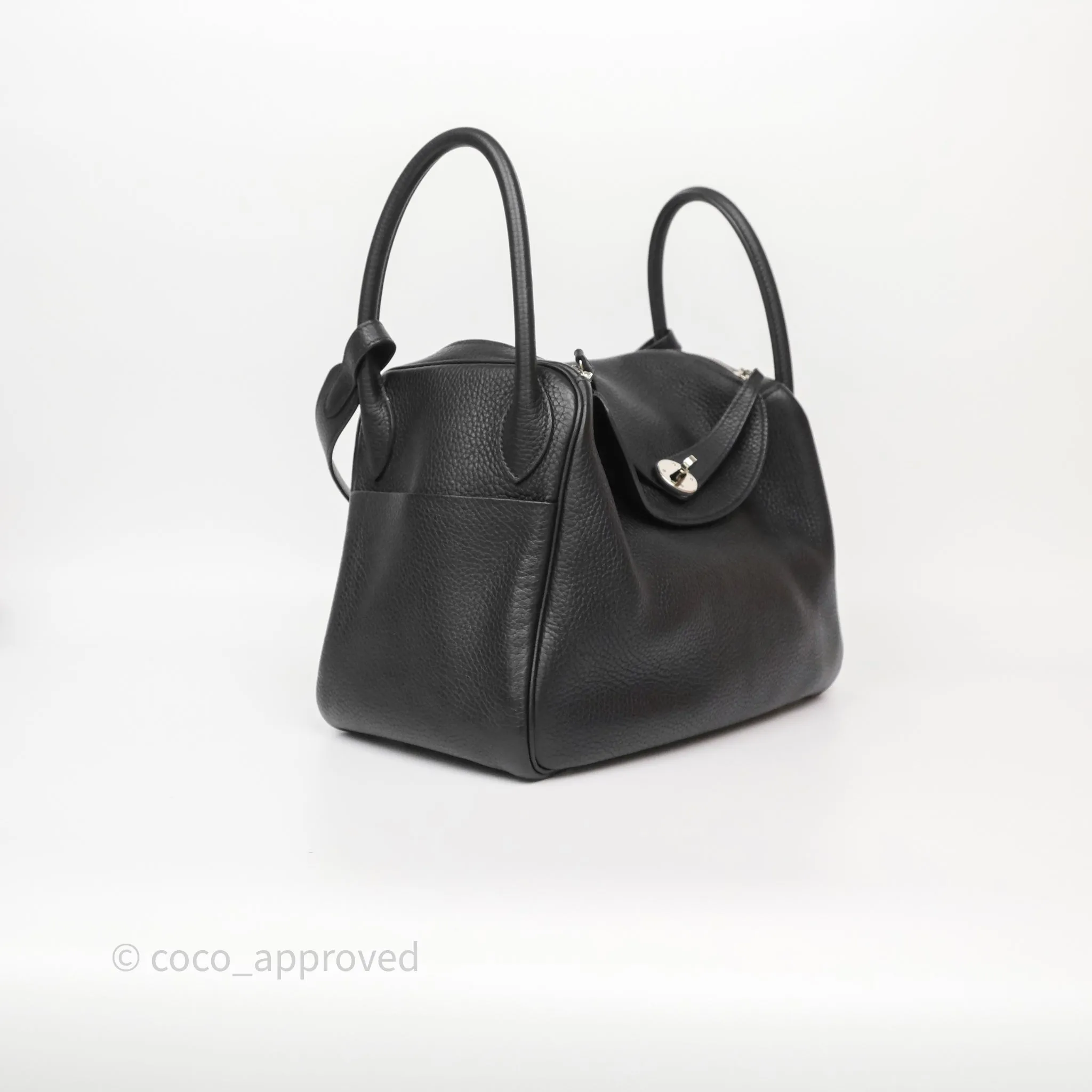 Herms Lindy 30 Black Clemence Palladium Hardware