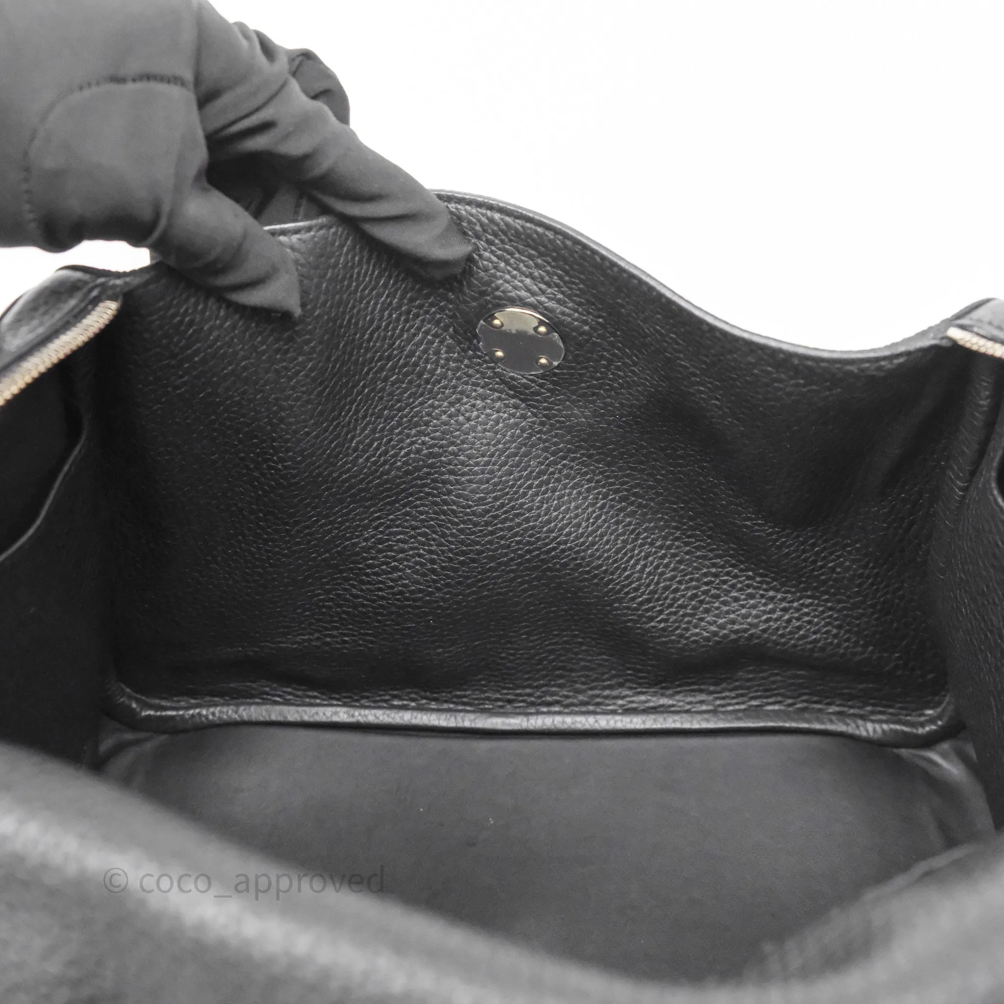 Herms Lindy 30 Black Clemence Palladium Hardware