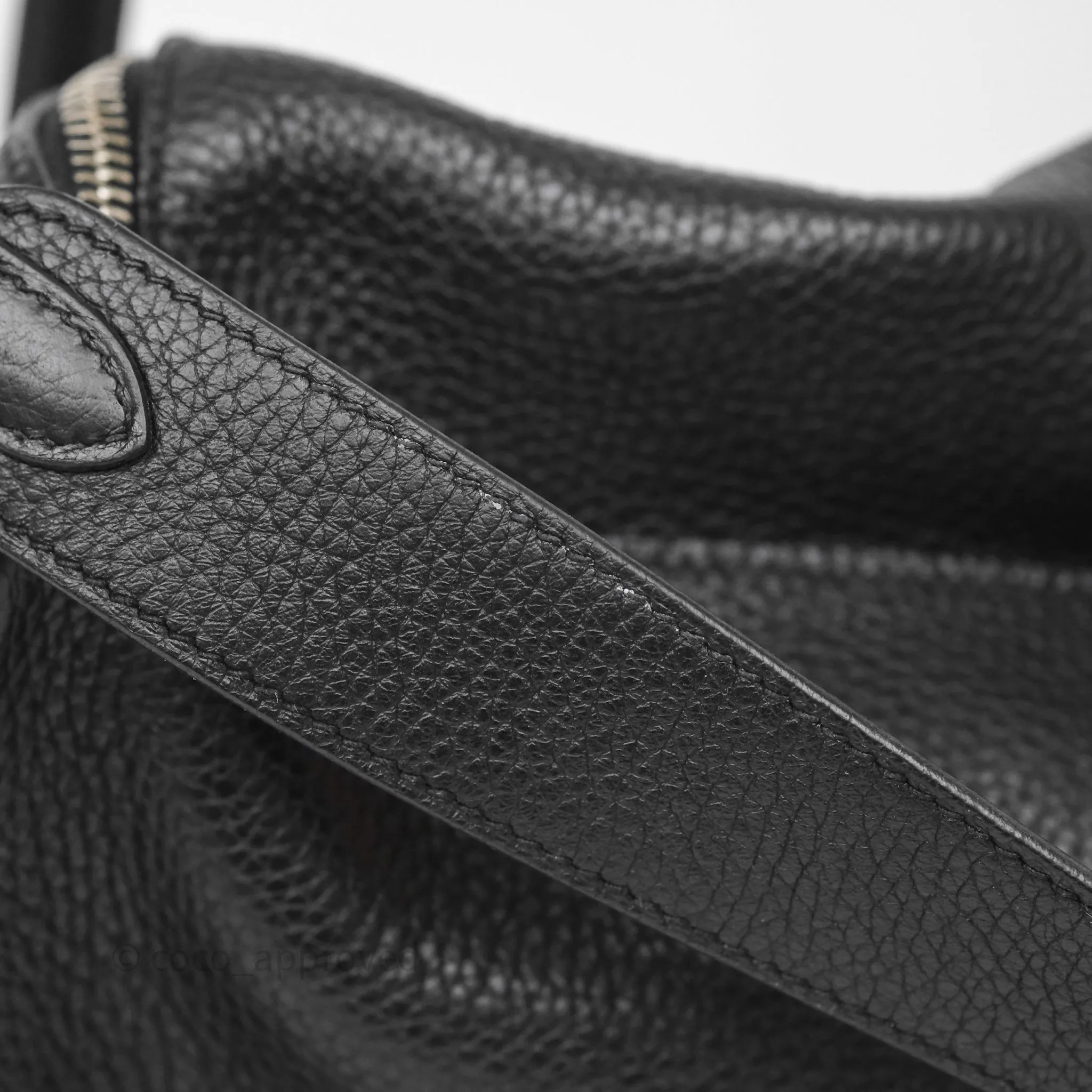 Herms Lindy 30 Black Clemence Palladium Hardware