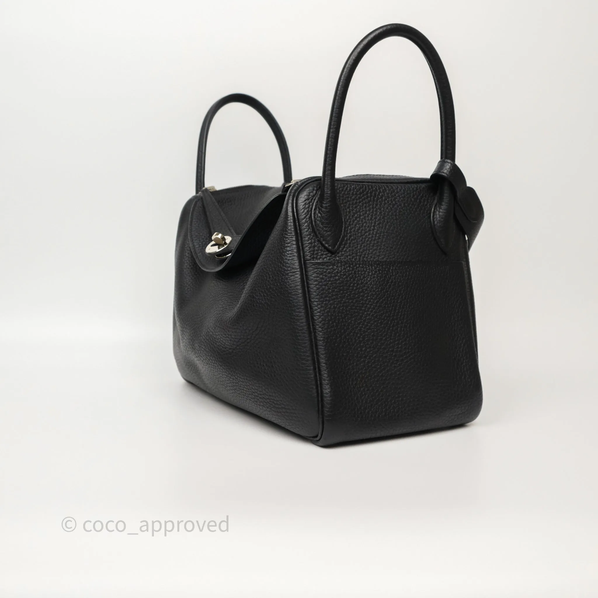Herms Lindy 30 Black Clemence Palladium Hardware