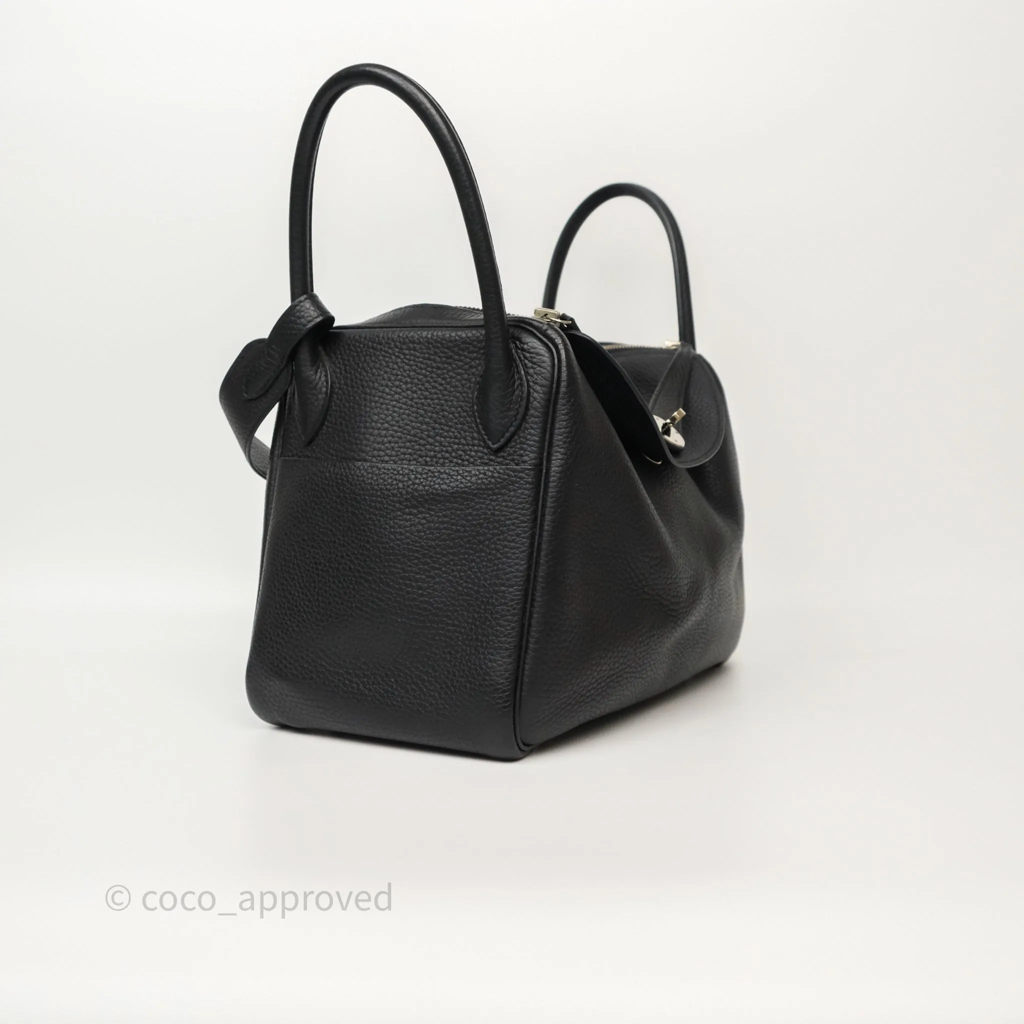Herms Lindy 30 Black Clemence Palladium Hardware