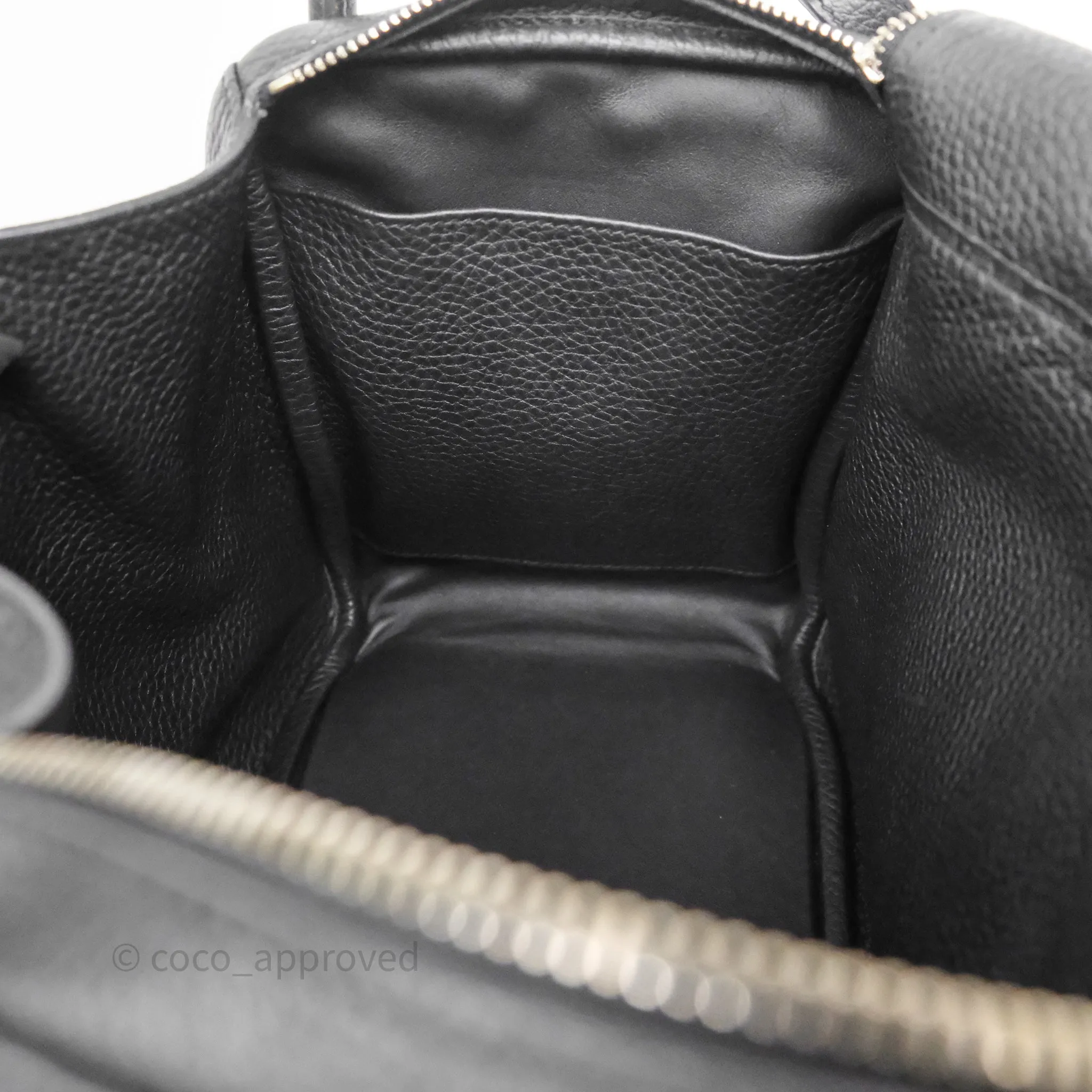 Herms Lindy 30 Black Clemence Palladium Hardware