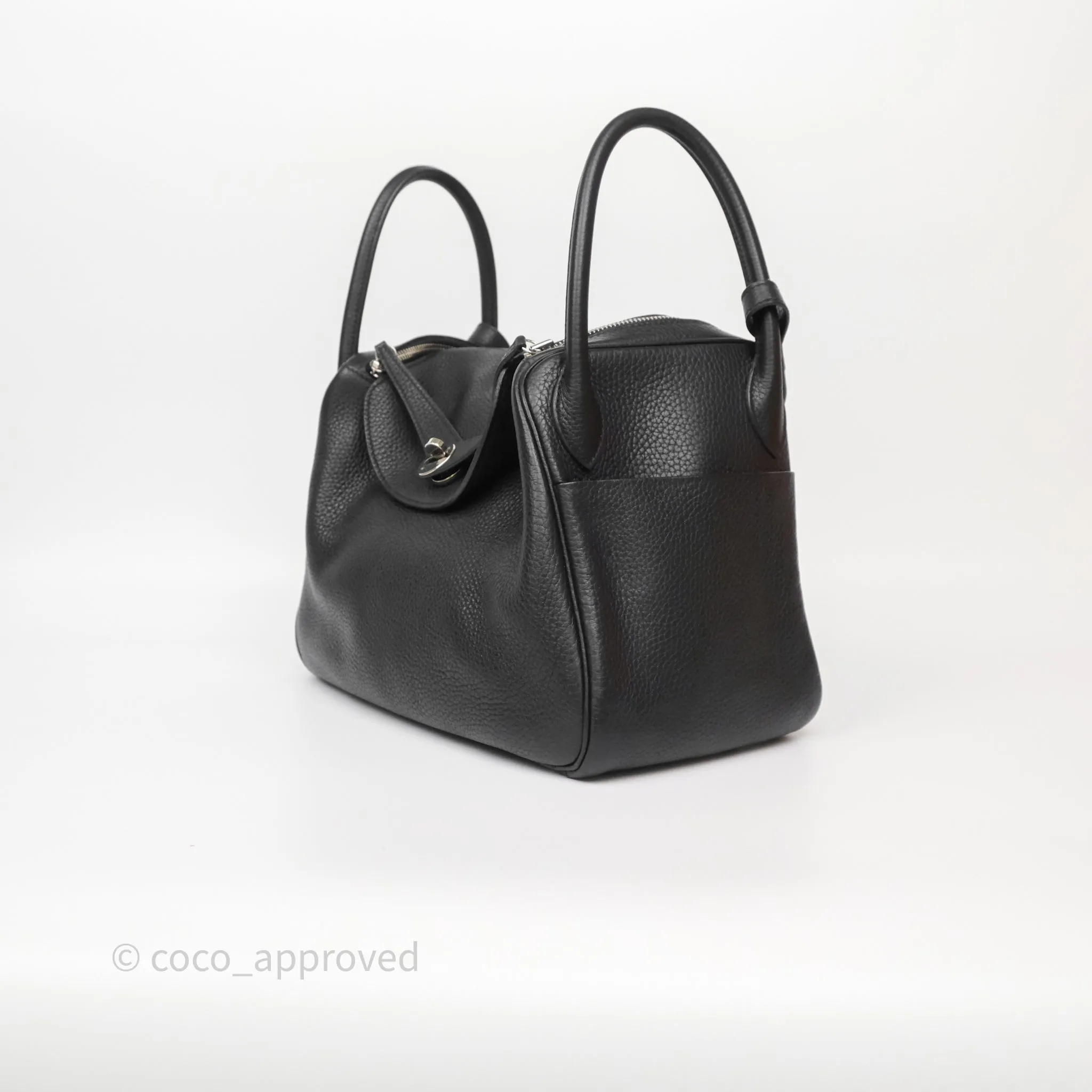 Herms Lindy 30 Black Clemence Palladium Hardware