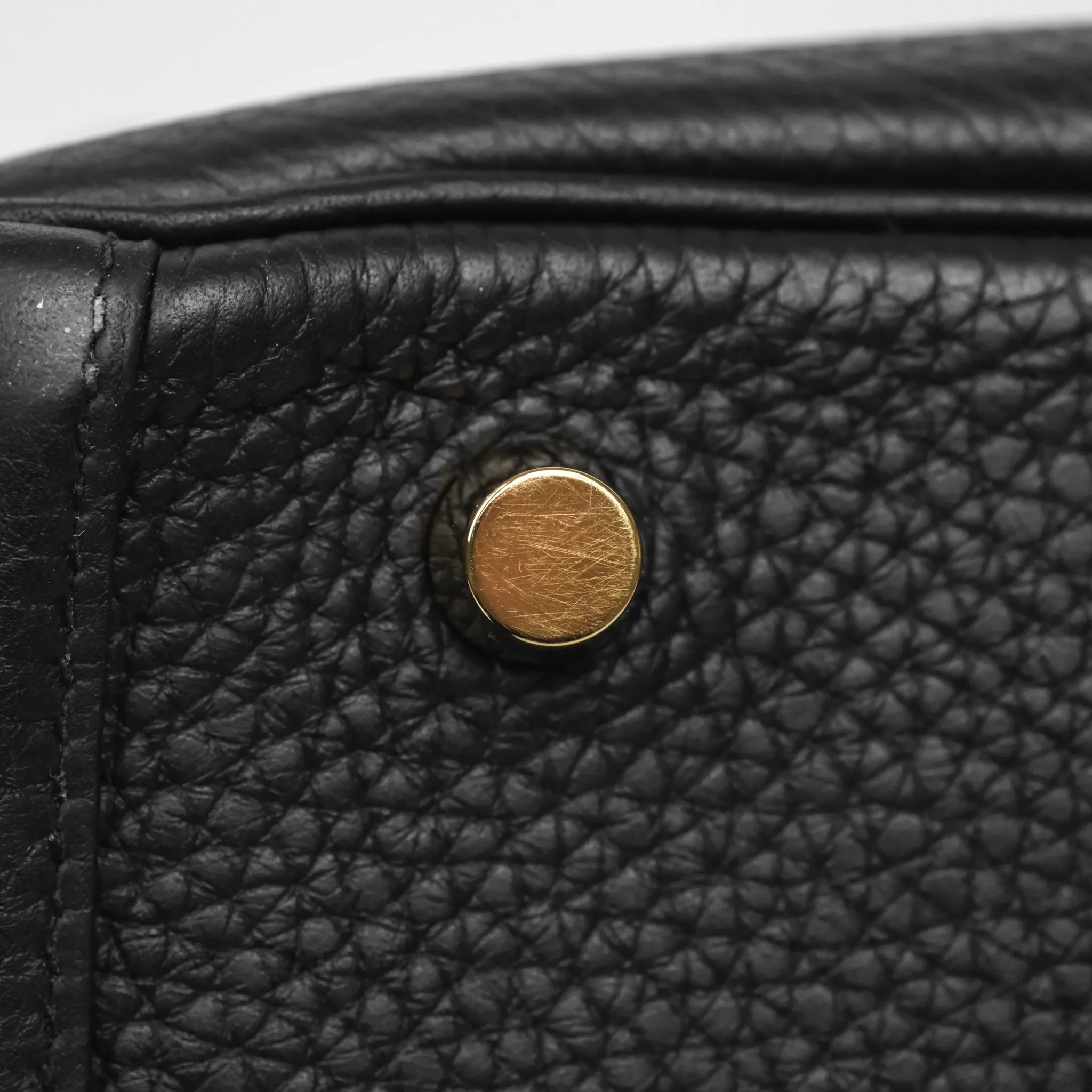 Herms Lindy 30 Black Noir 89 Clemence Gold Hardware