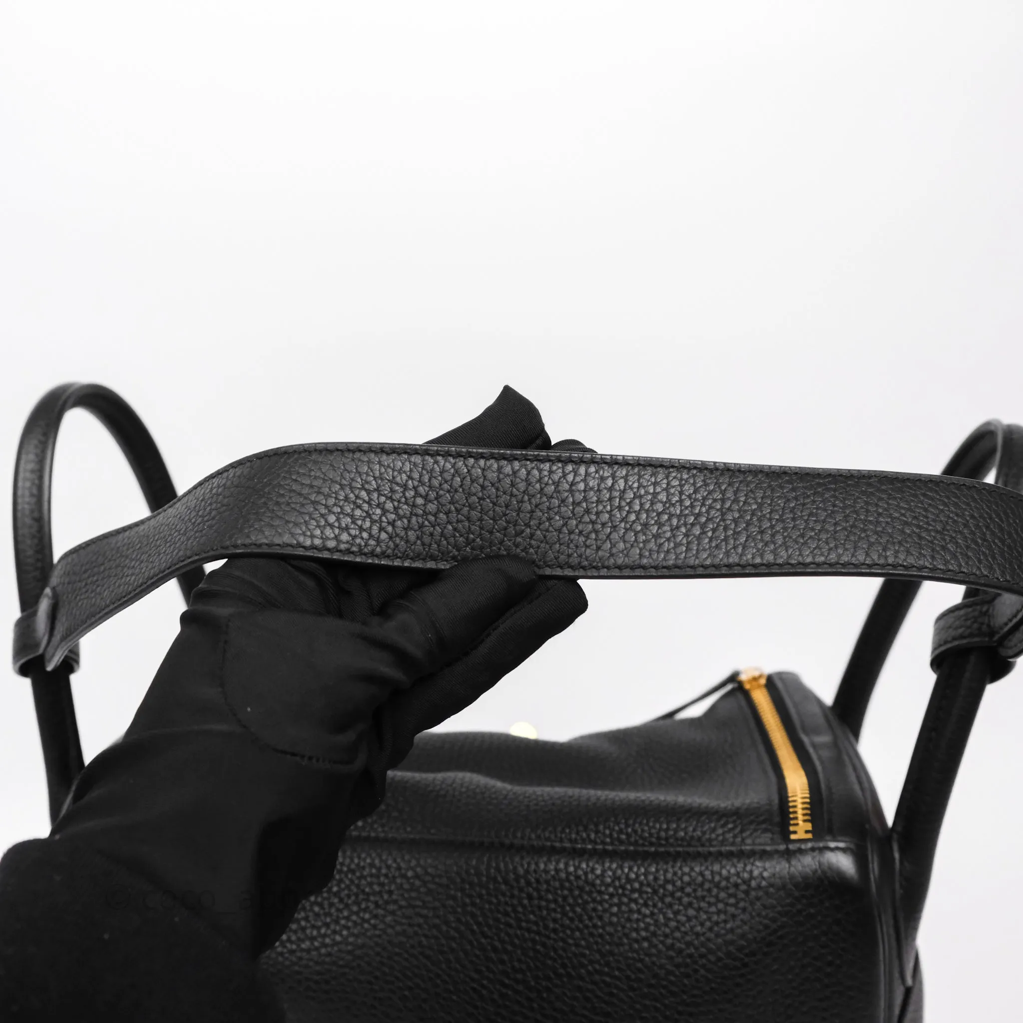 Herms Lindy 30 Black Noir 89 Clemence Gold Hardware