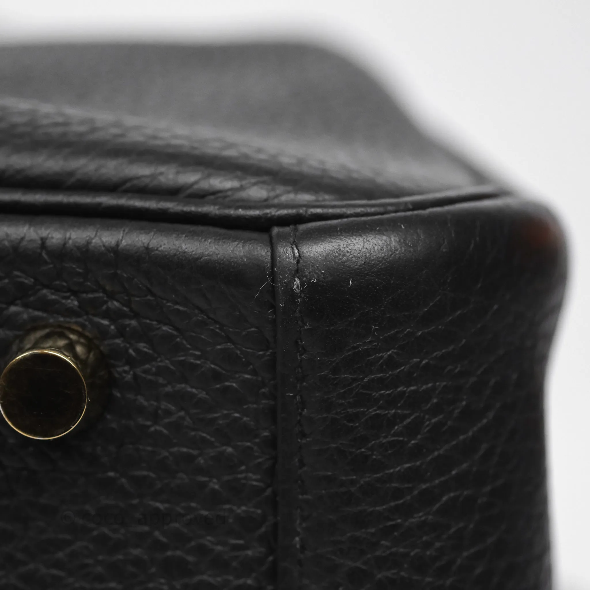 Herms Lindy 30 Black Noir 89 Clemence Gold Hardware