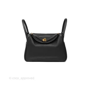 Herms Lindy 30 Black Noir 89 Clemence Gold Hardware