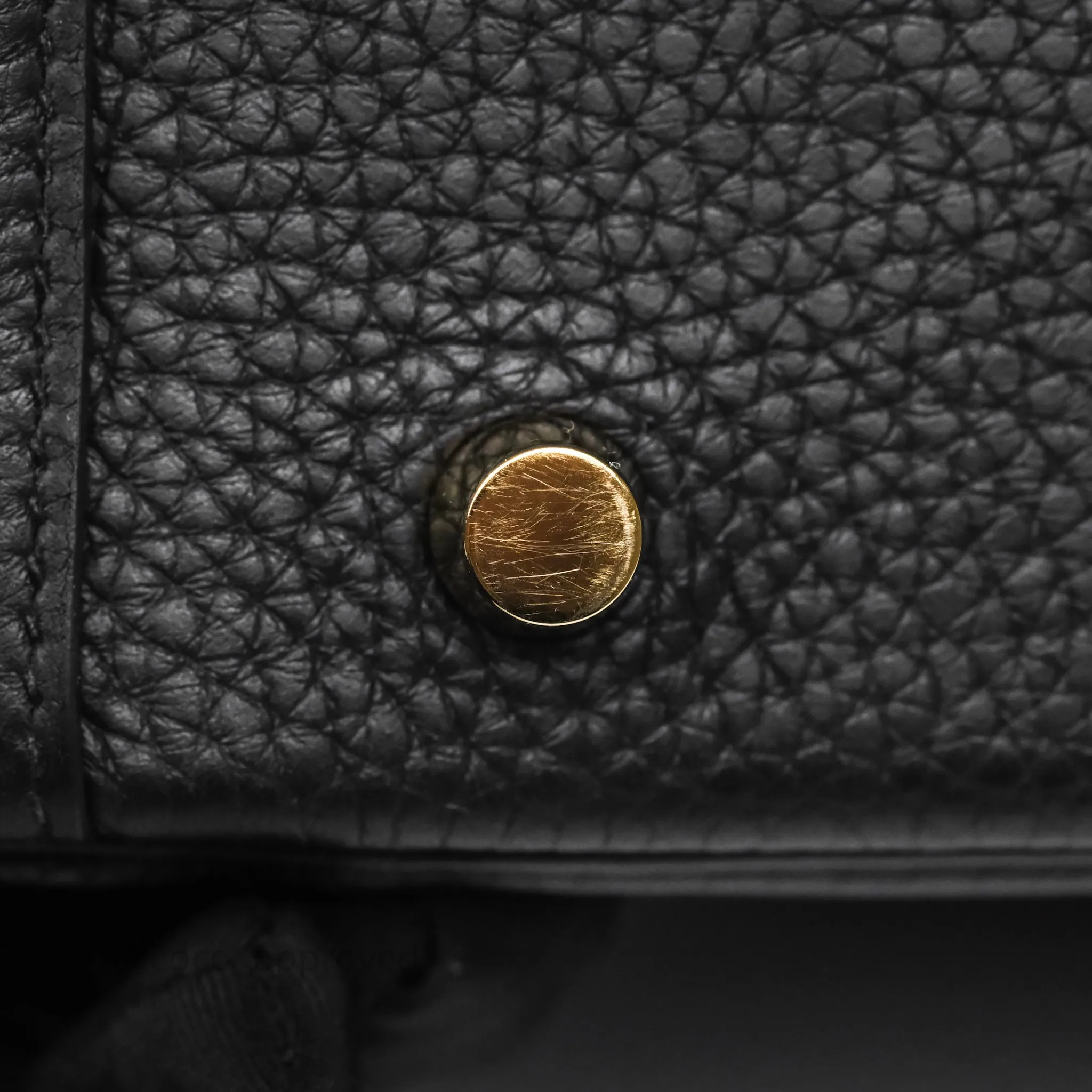 Herms Lindy 30 Black Noir 89 Clemence Gold Hardware