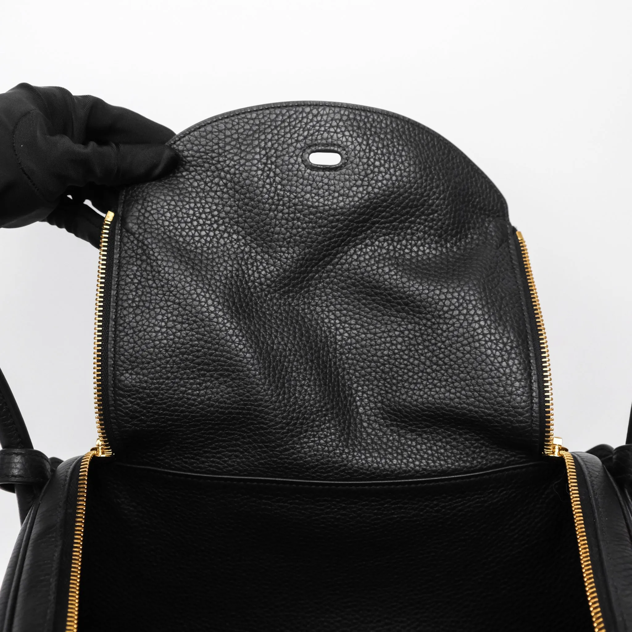 Herms Lindy 30 Black Noir 89 Clemence Gold Hardware