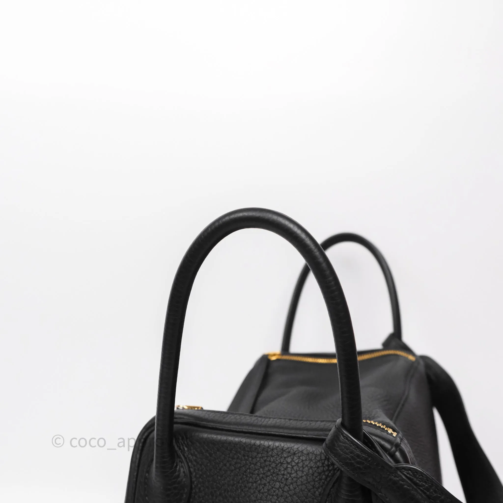 Herms Lindy 30 Black Noir 89 Clemence Gold Hardware