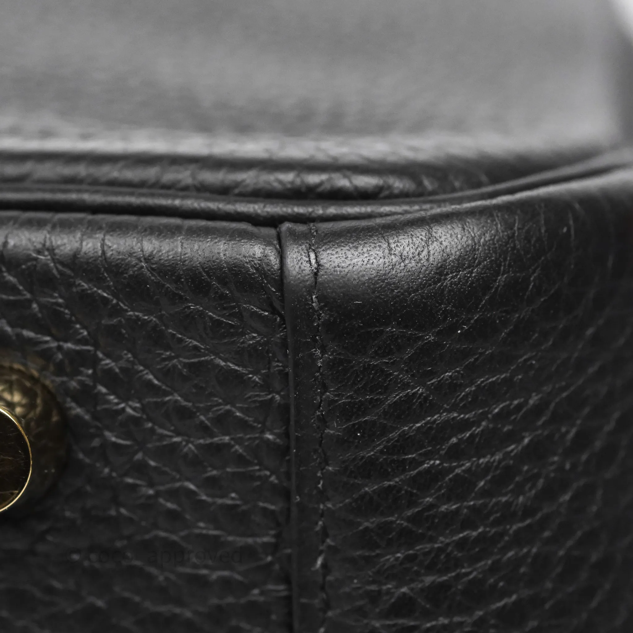 Herms Lindy 30 Black Noir 89 Clemence Gold Hardware