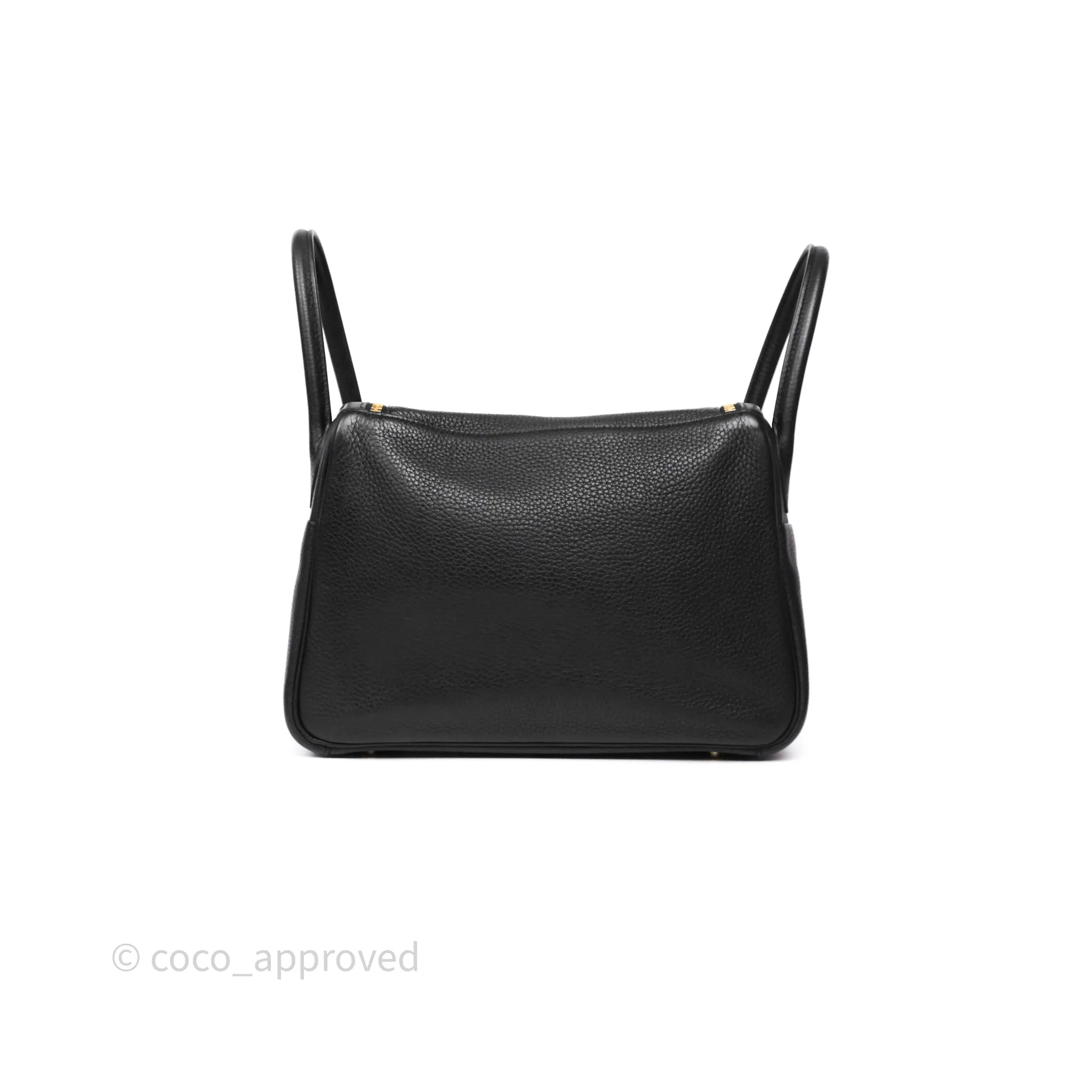 Herms Lindy 30 Black Noir 89 Clemence Gold Hardware