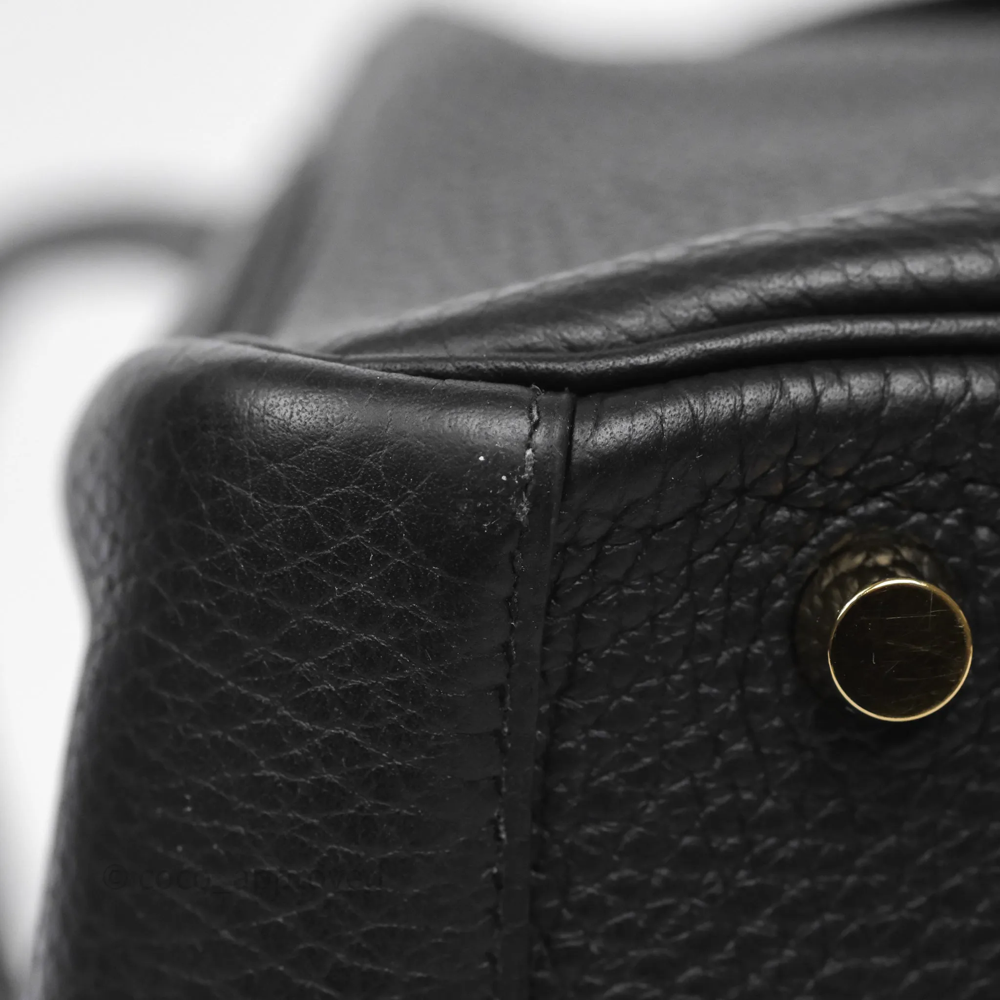 Herms Lindy 30 Black Noir 89 Clemence Gold Hardware
