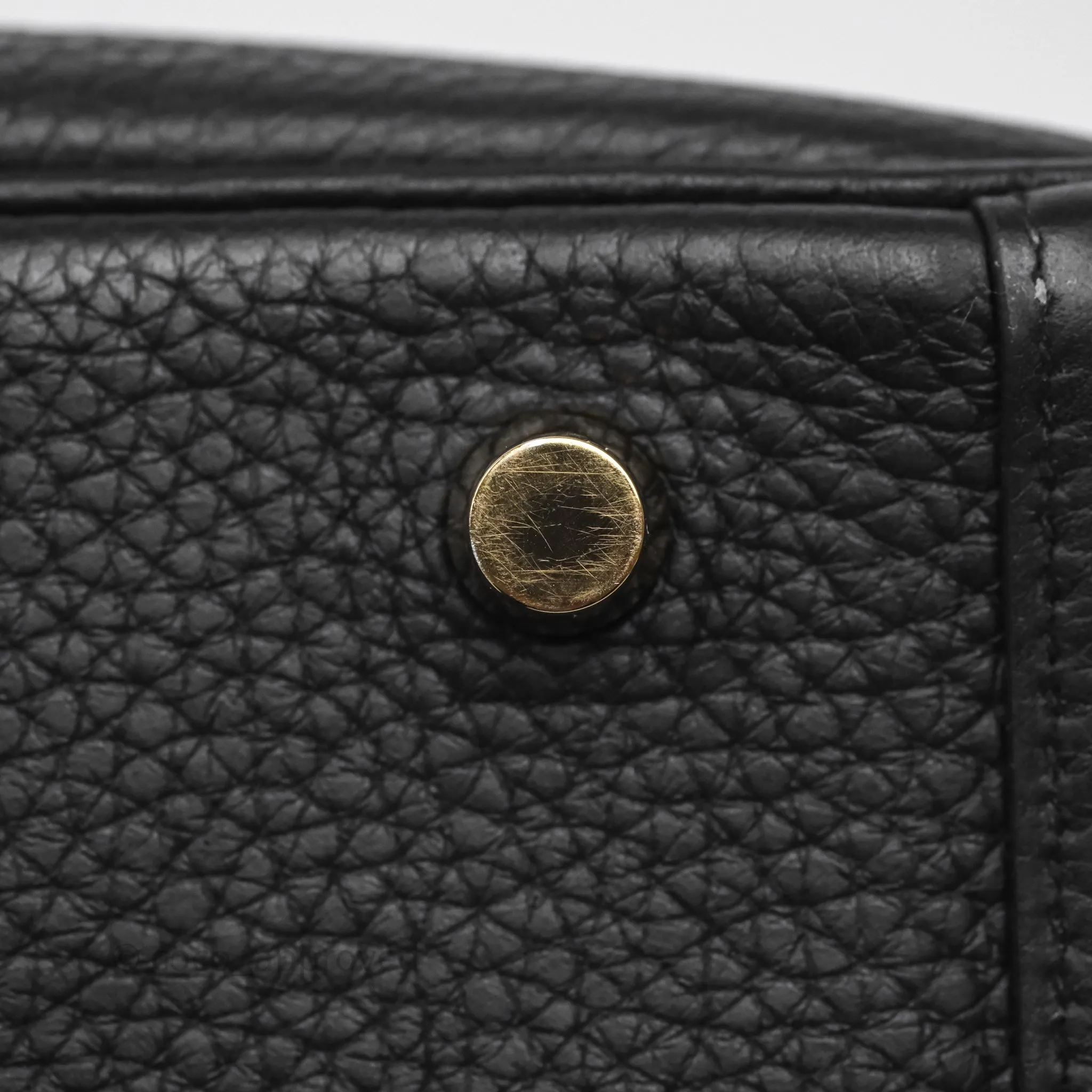Herms Lindy 30 Black Noir 89 Clemence Gold Hardware