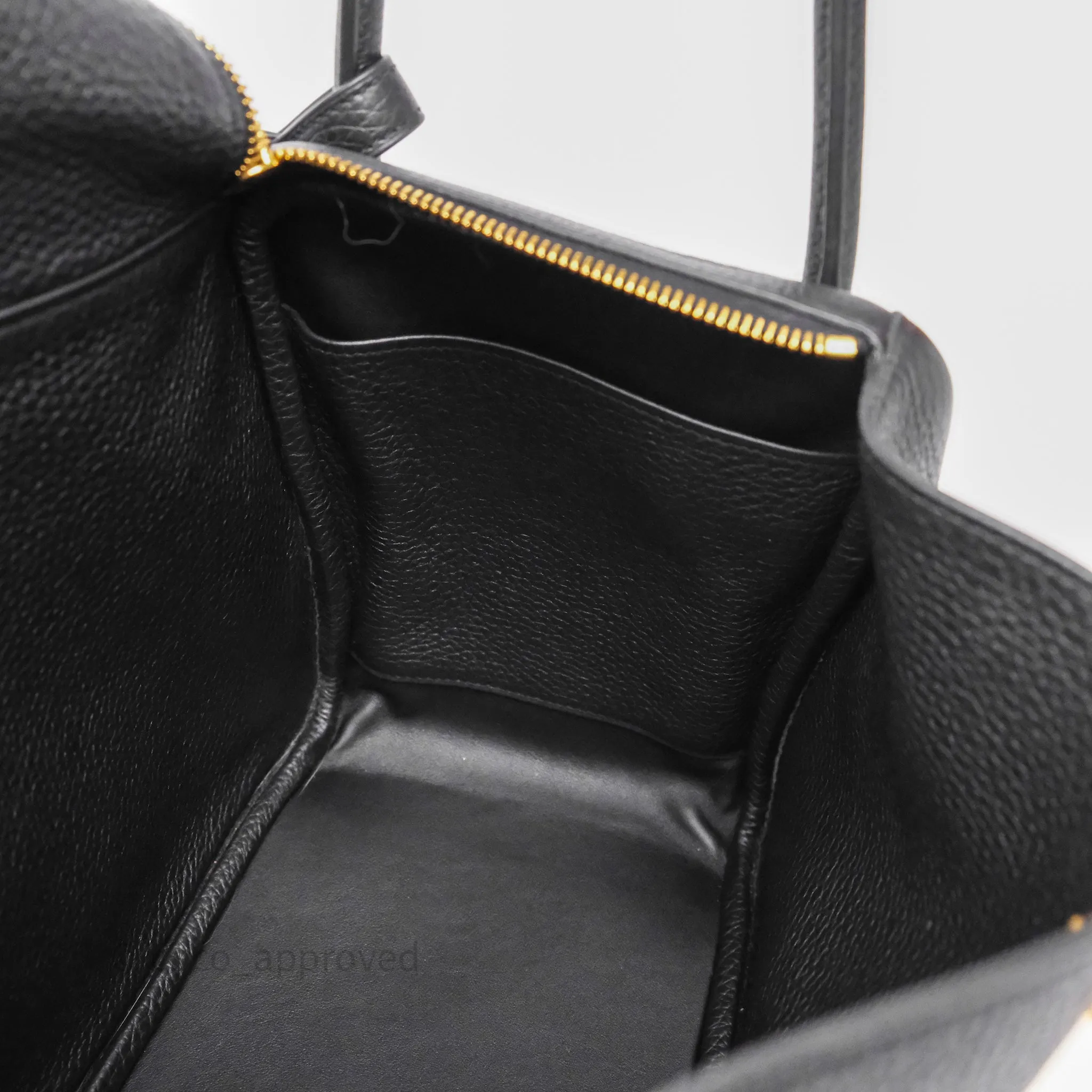 Herms Lindy 30 Black Noir 89 Clemence Gold Hardware