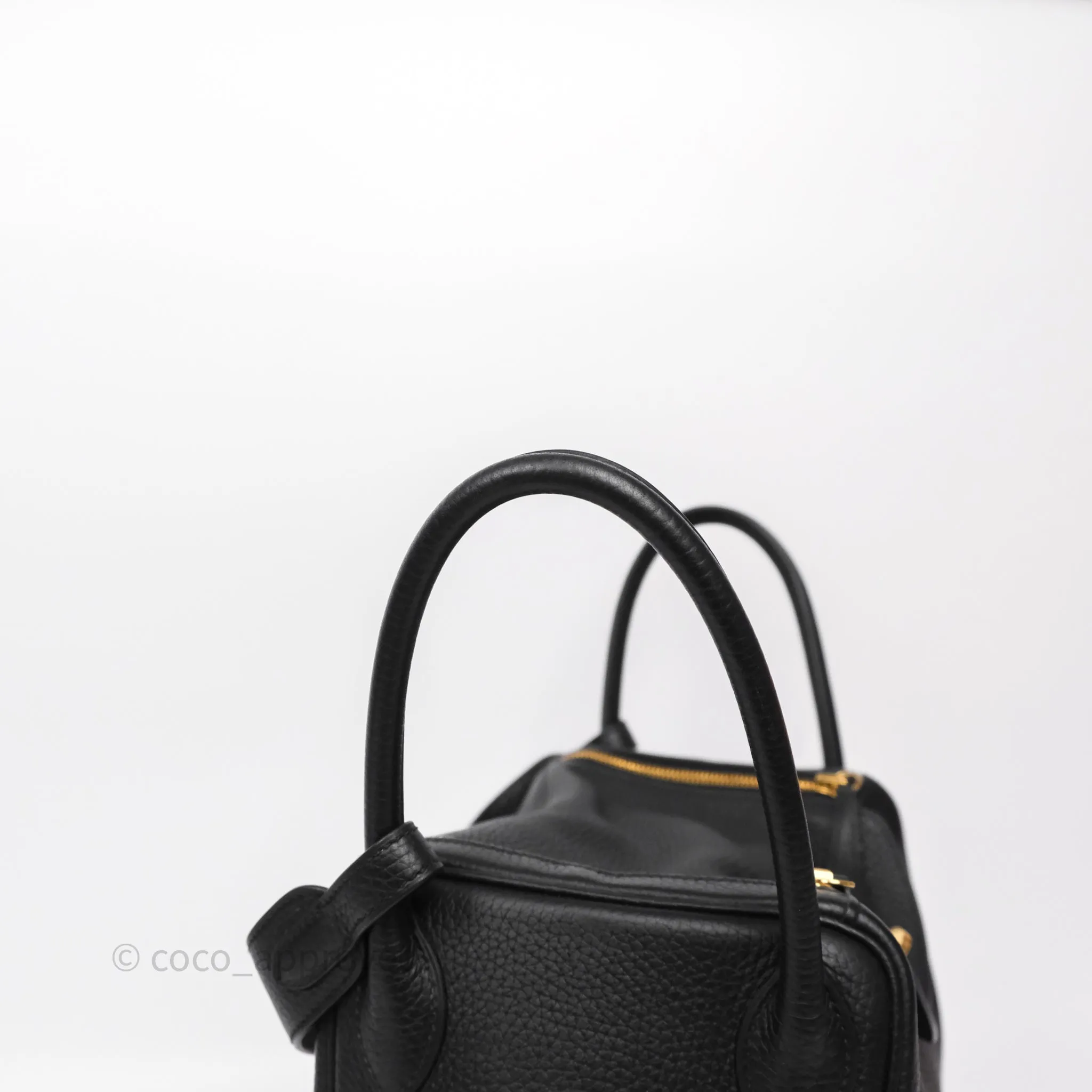 Herms Lindy 30 Black Noir 89 Clemence Gold Hardware