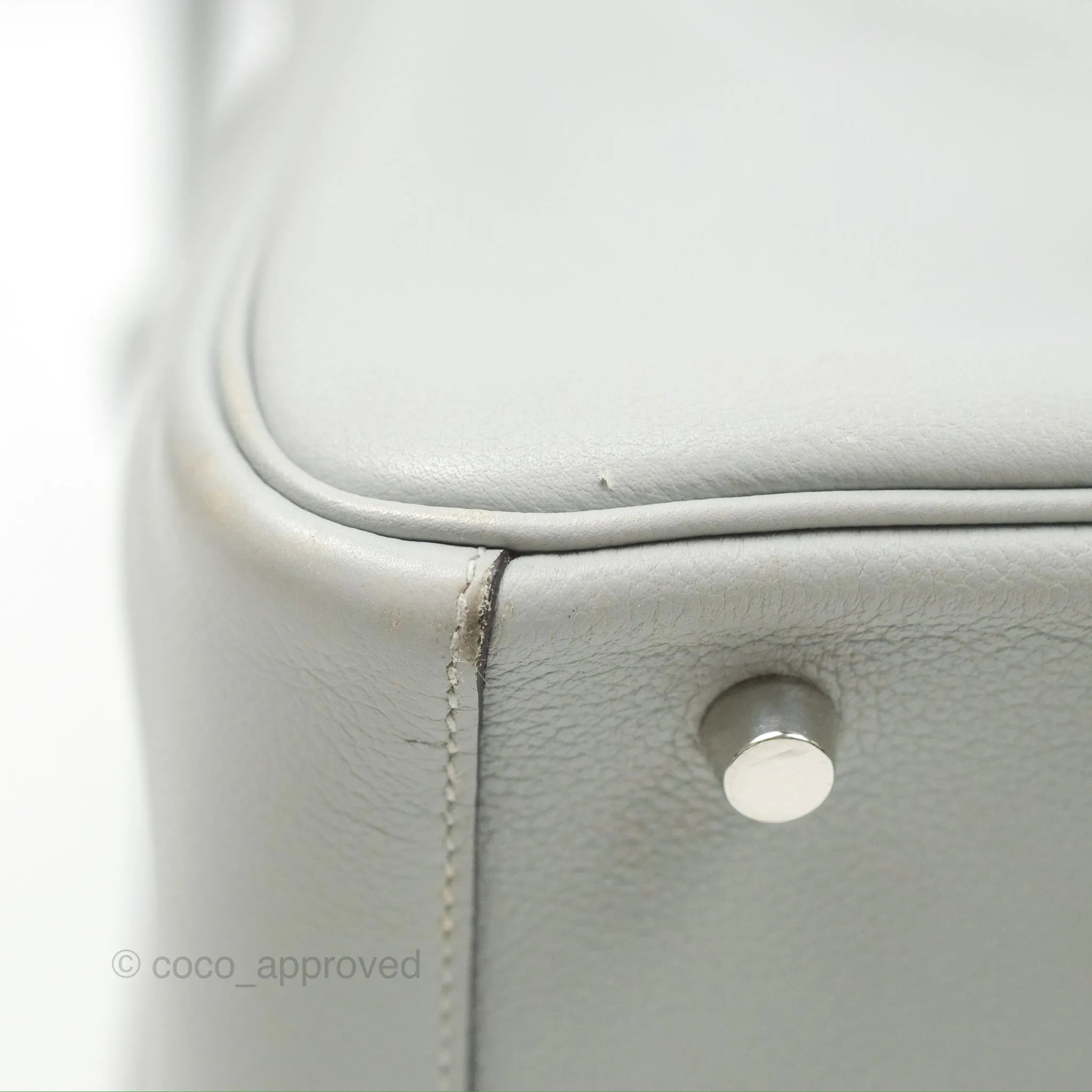 Herms Lindy 30 Bleu Glacier Evercolor Palladium Hardware