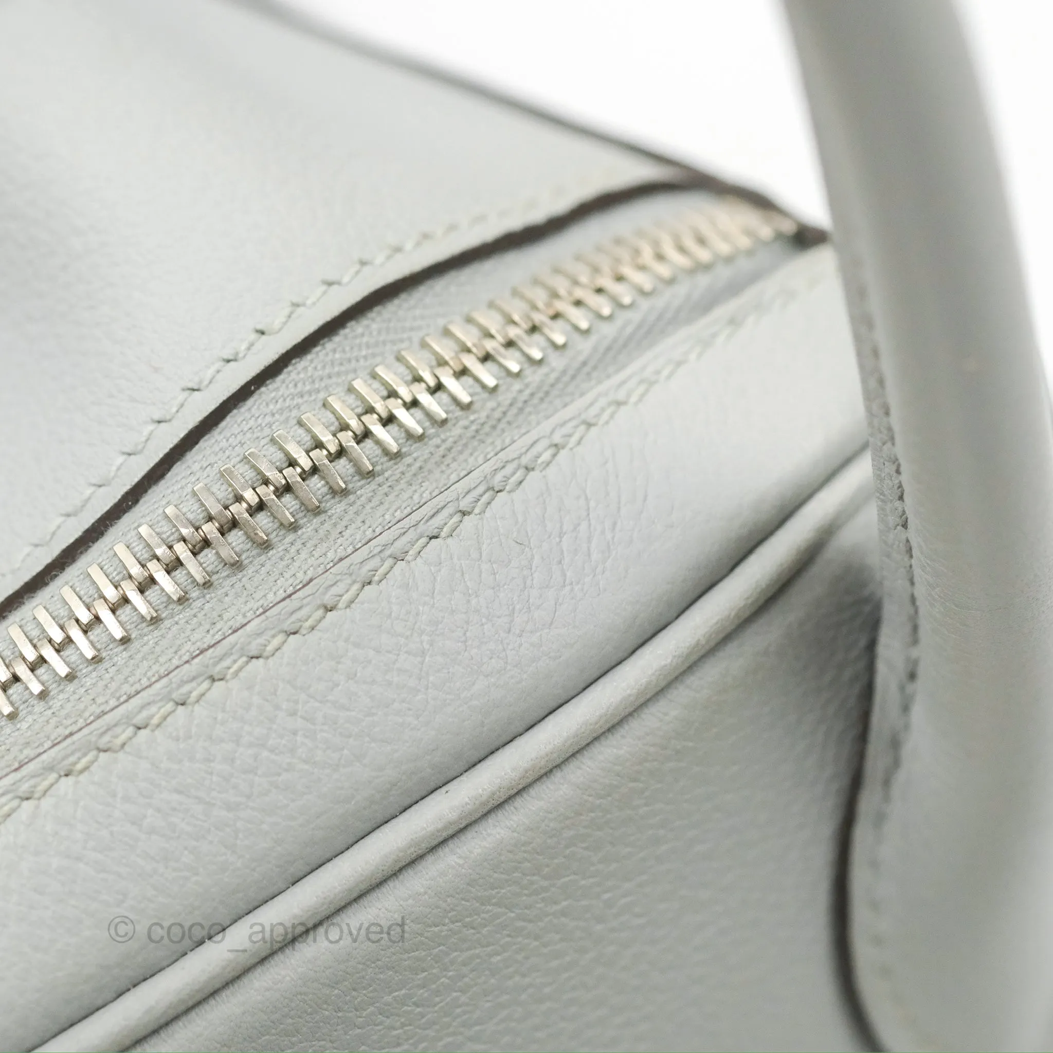 Herms Lindy 30 Bleu Glacier Evercolor Palladium Hardware