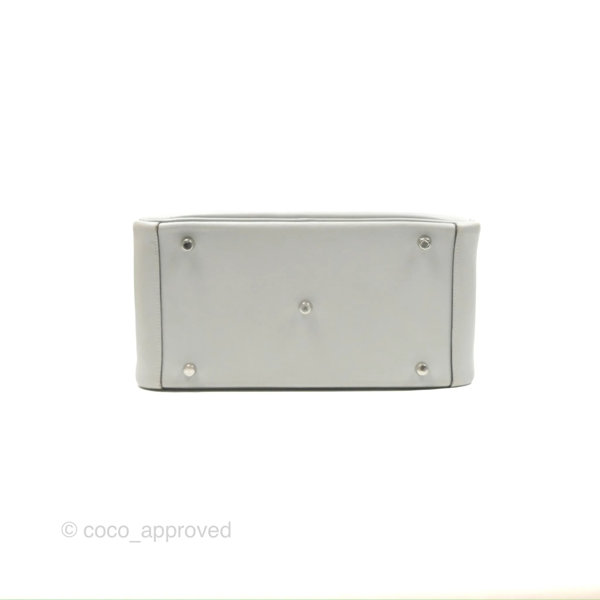 Herms Lindy 30 Bleu Glacier Evercolor Palladium Hardware