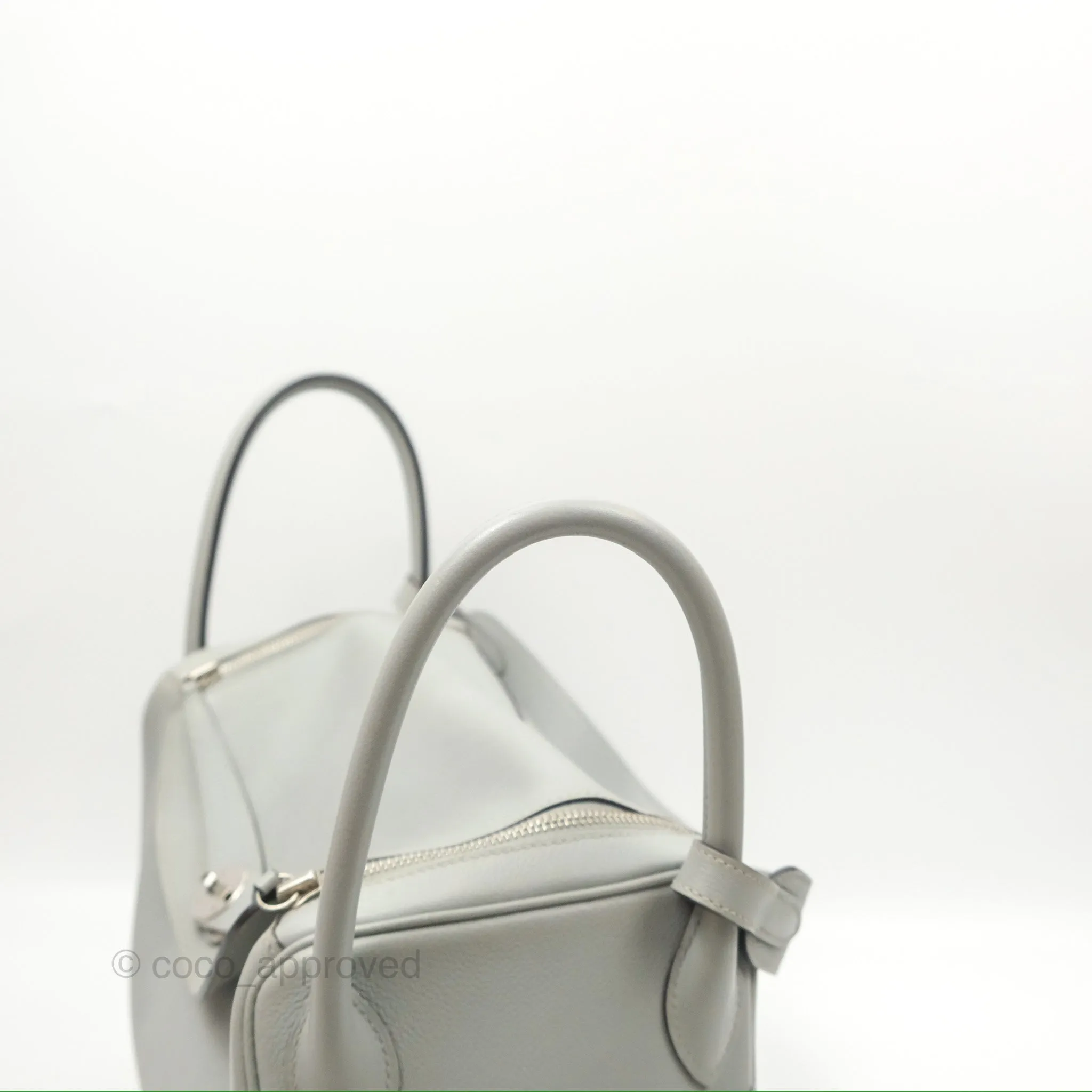 Herms Lindy 30 Bleu Glacier Evercolor Palladium Hardware