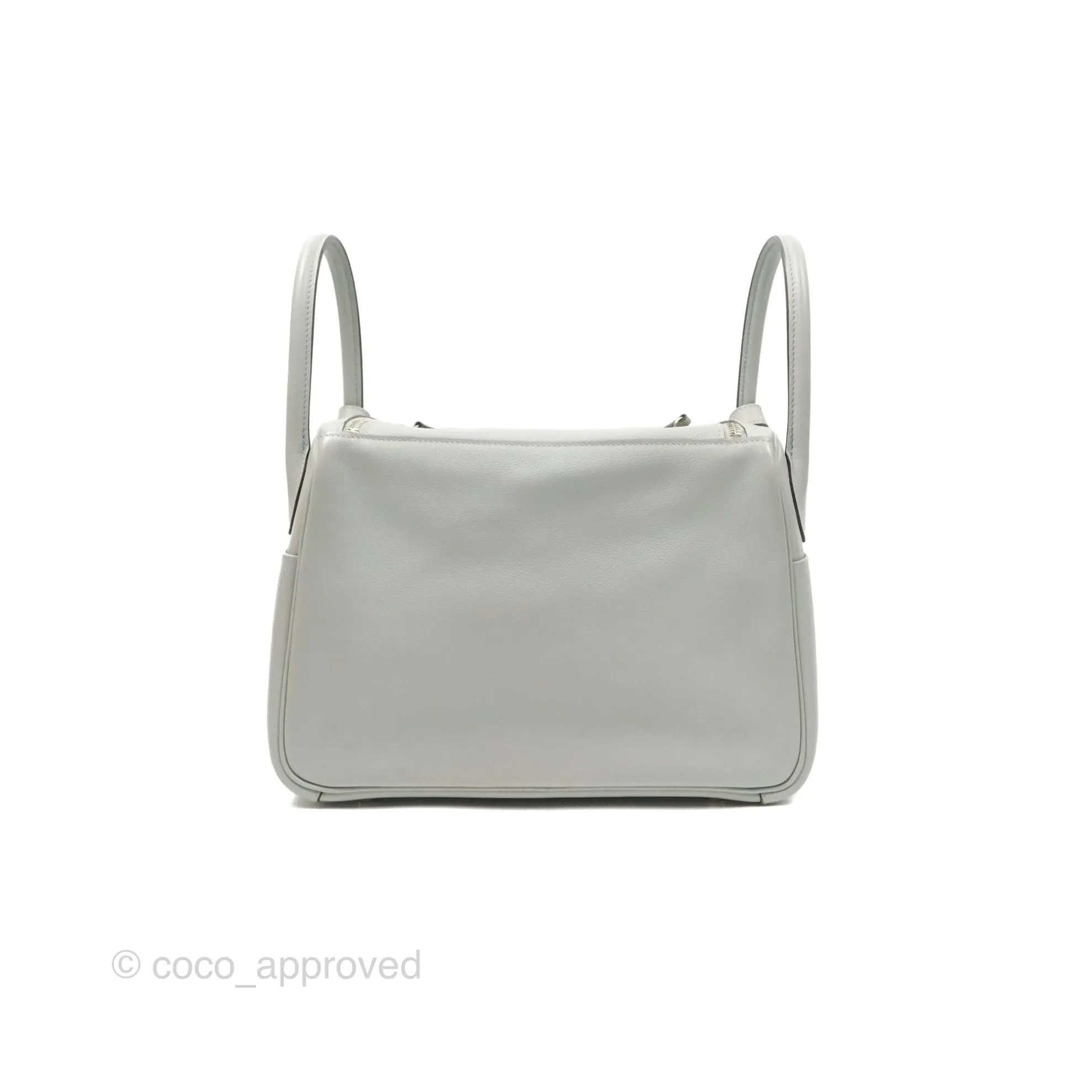 Herms Lindy 30 Bleu Glacier Evercolor Palladium Hardware