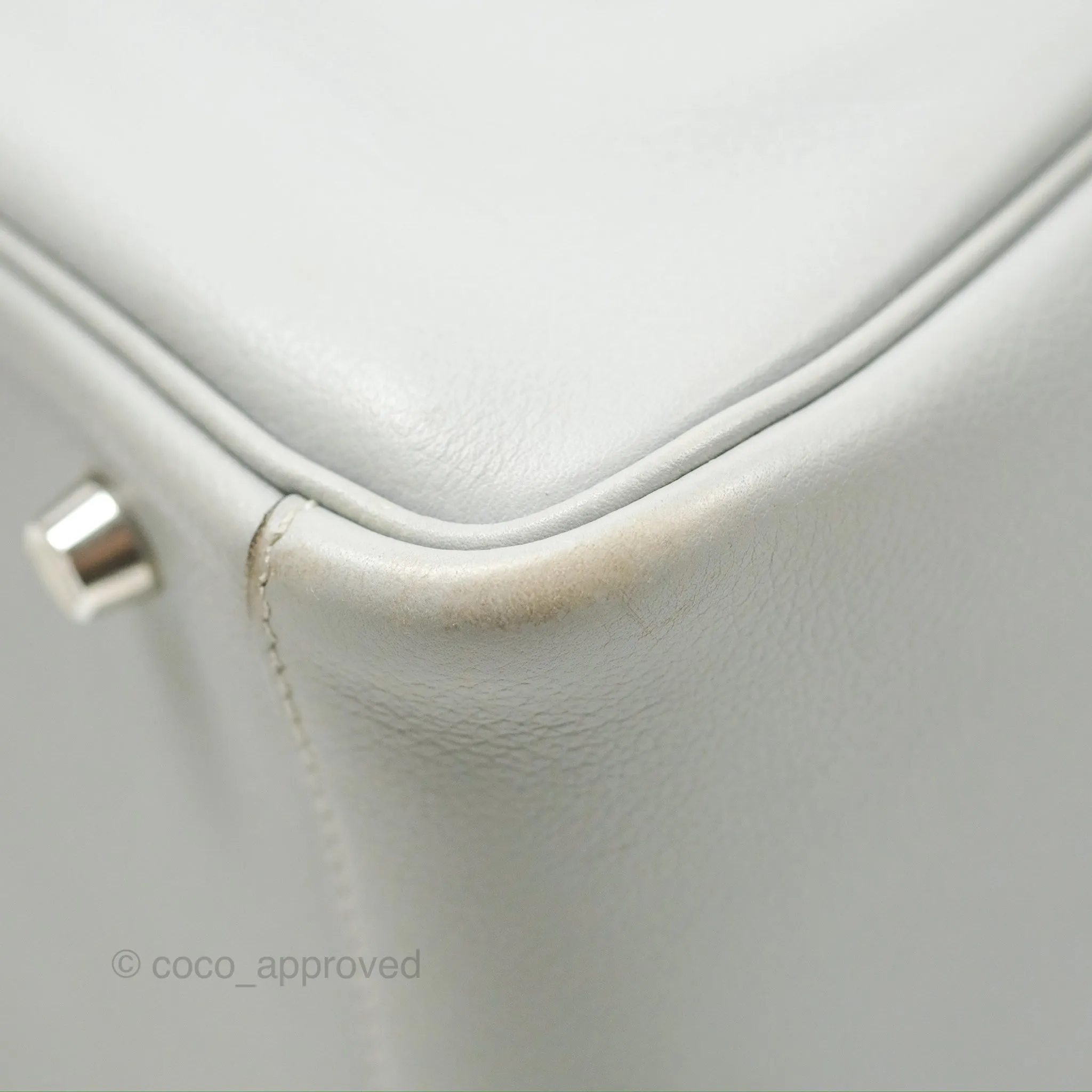 Herms Lindy 30 Bleu Glacier Evercolor Palladium Hardware