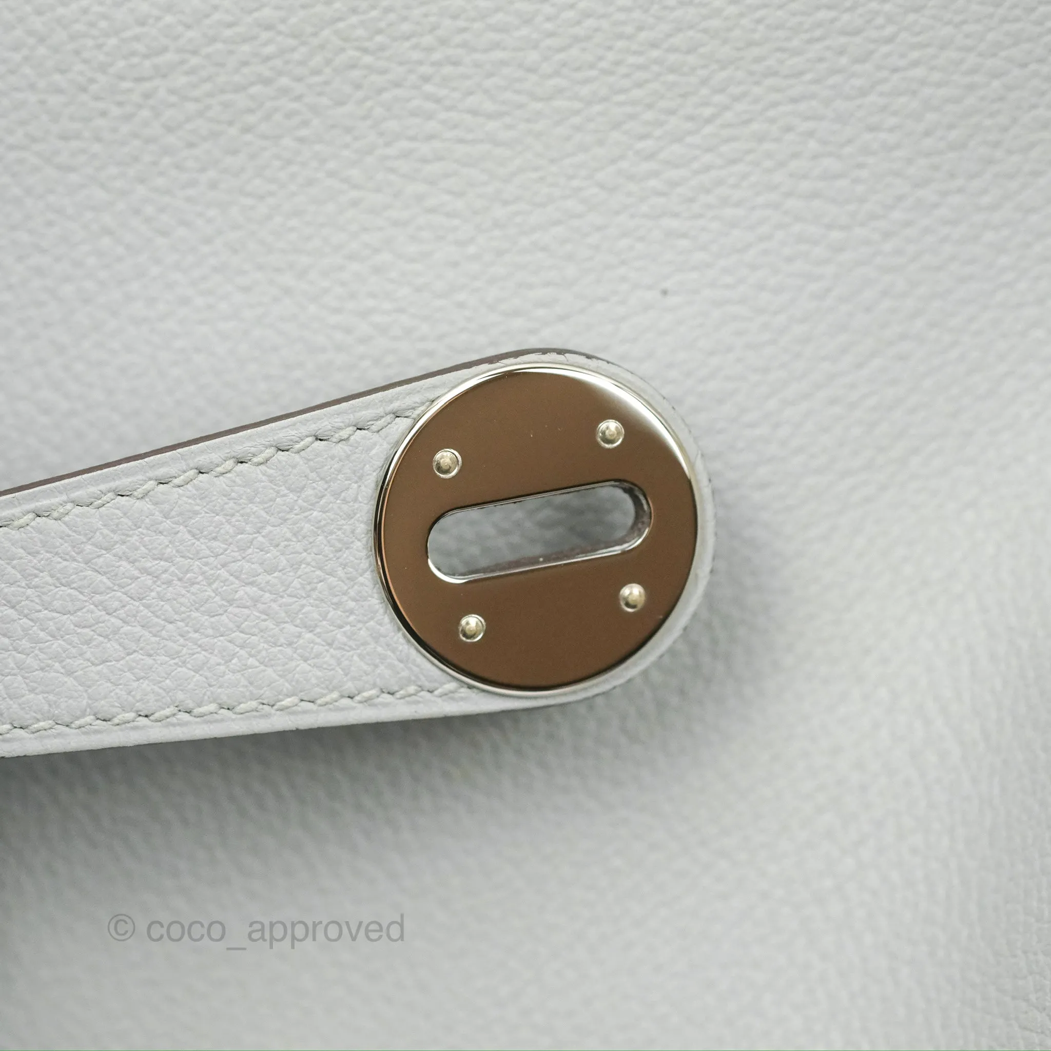 Herms Lindy 30 Bleu Glacier Evercolor Palladium Hardware