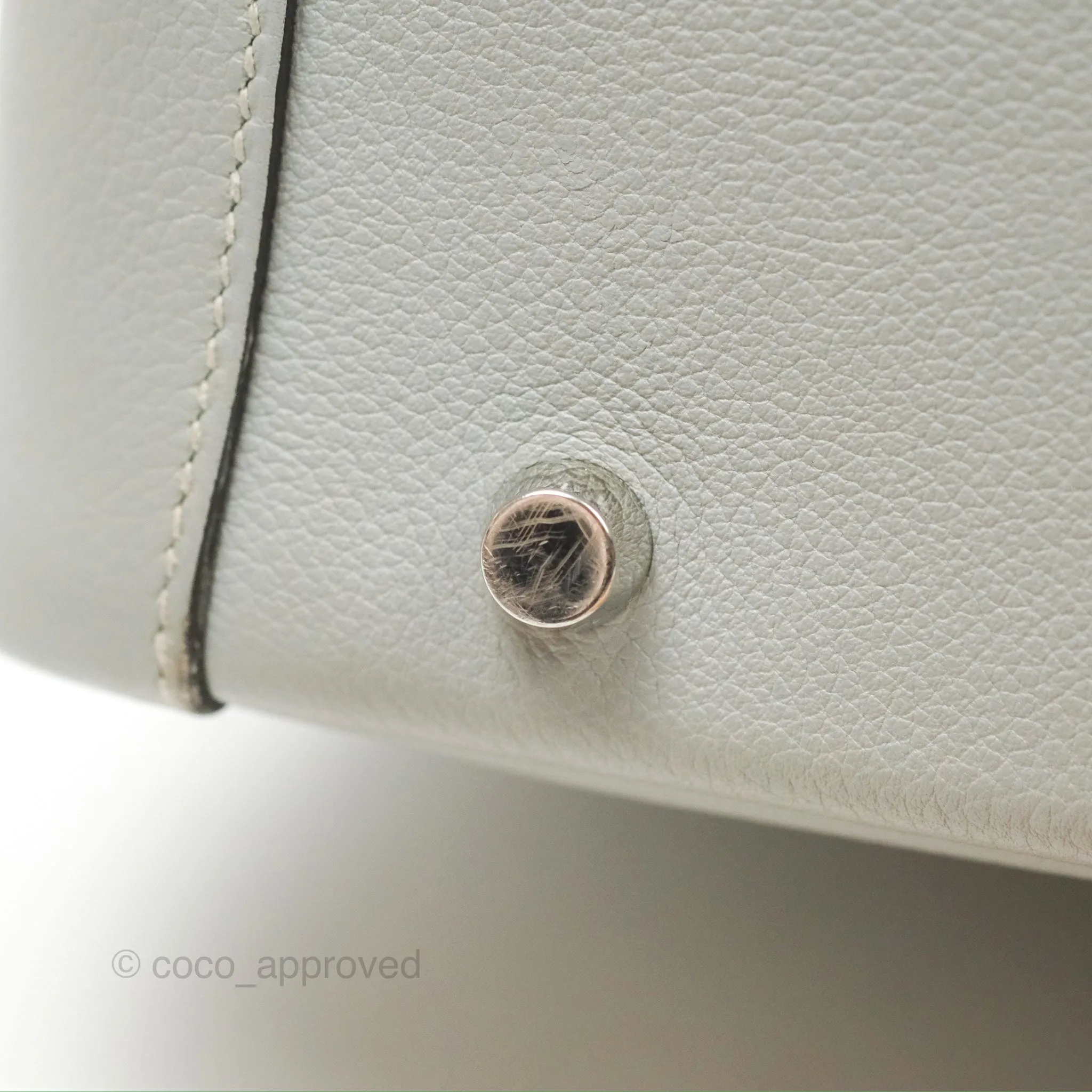 Herms Lindy 30 Bleu Glacier Evercolor Palladium Hardware