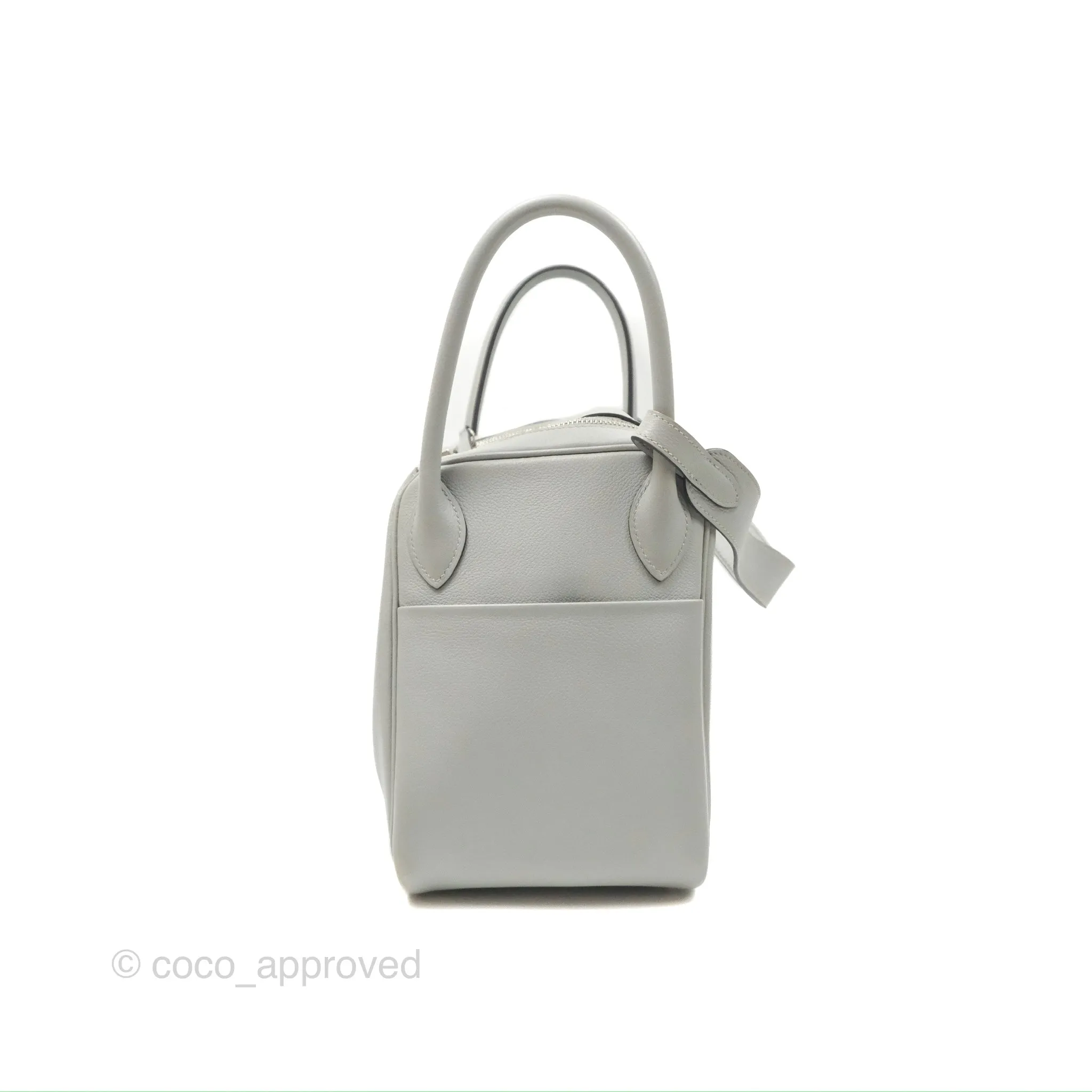 Herms Lindy 30 Bleu Glacier Evercolor Palladium Hardware