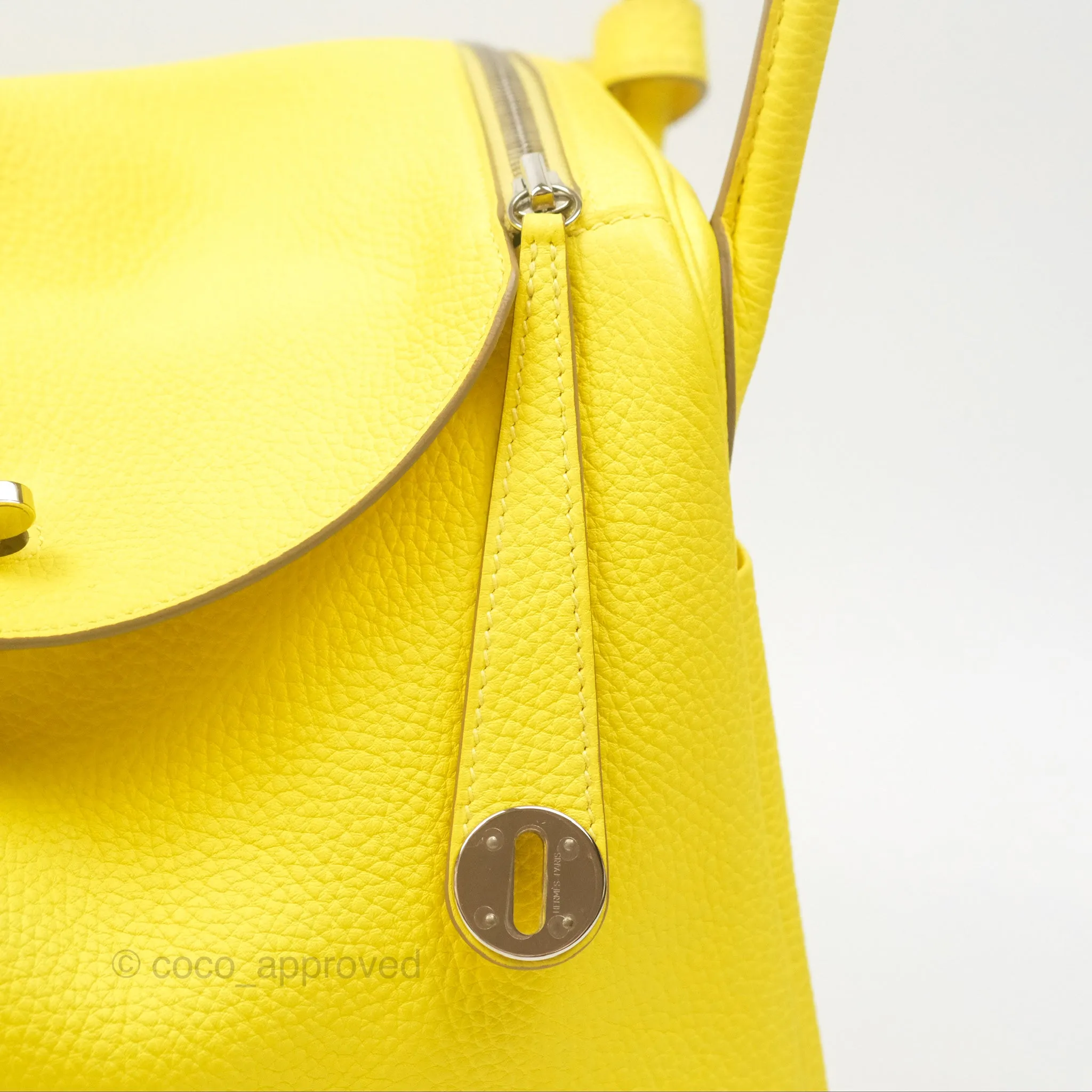 Herms Lindy 30 Celemence Lime 9R Palladium Hardware