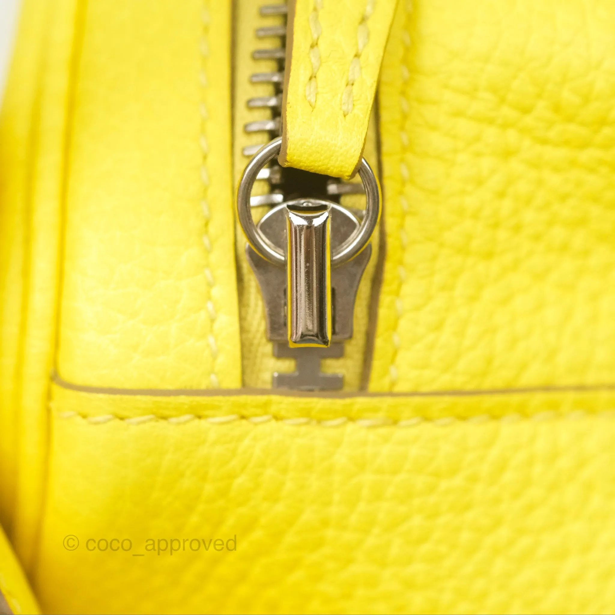 Herms Lindy 30 Celemence Lime 9R Palladium Hardware