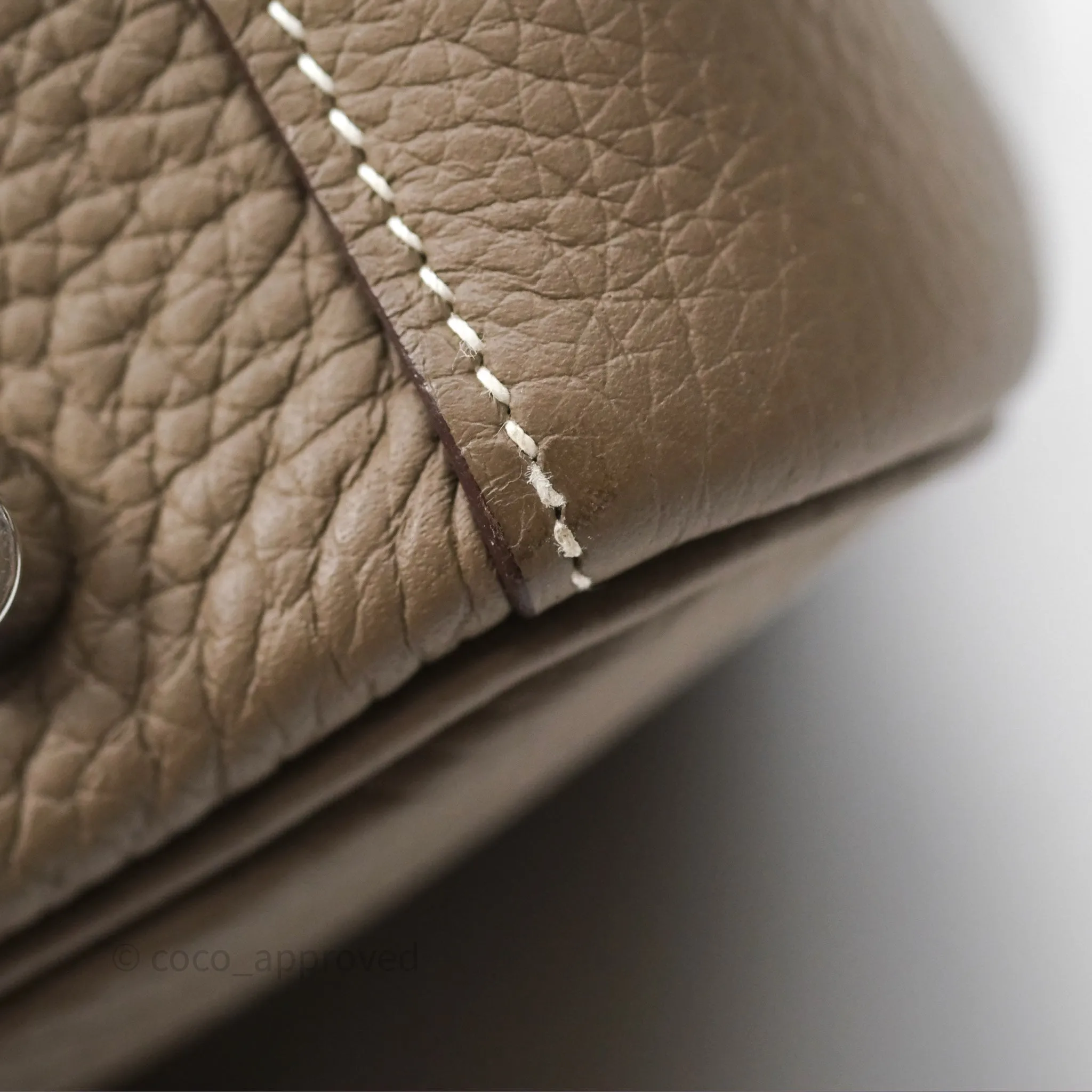 Herms Lindy 30 Etoupe 18 Clemence Palladium Hardware