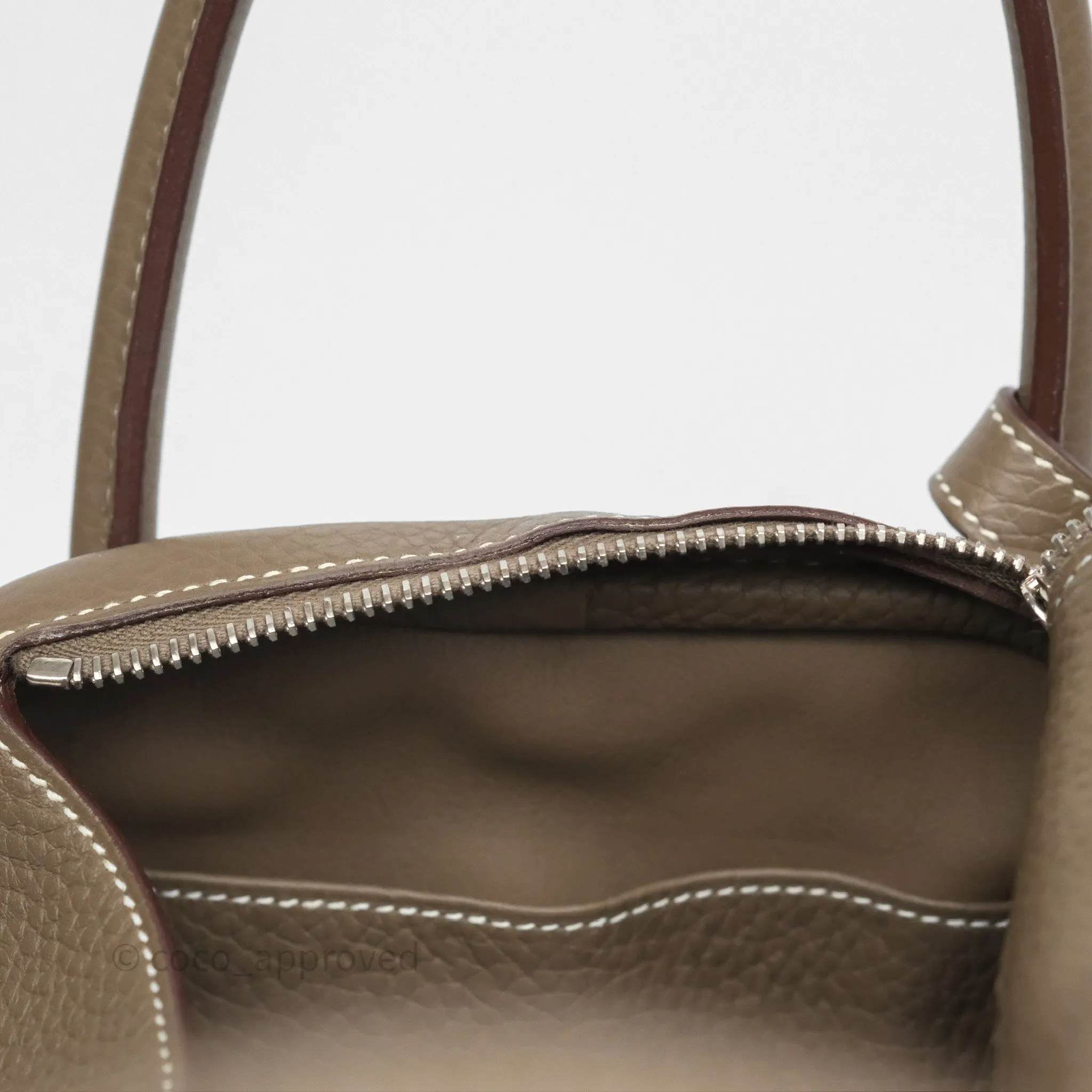 Herms Lindy 30 Etoupe 18 Clemence Palladium Hardware