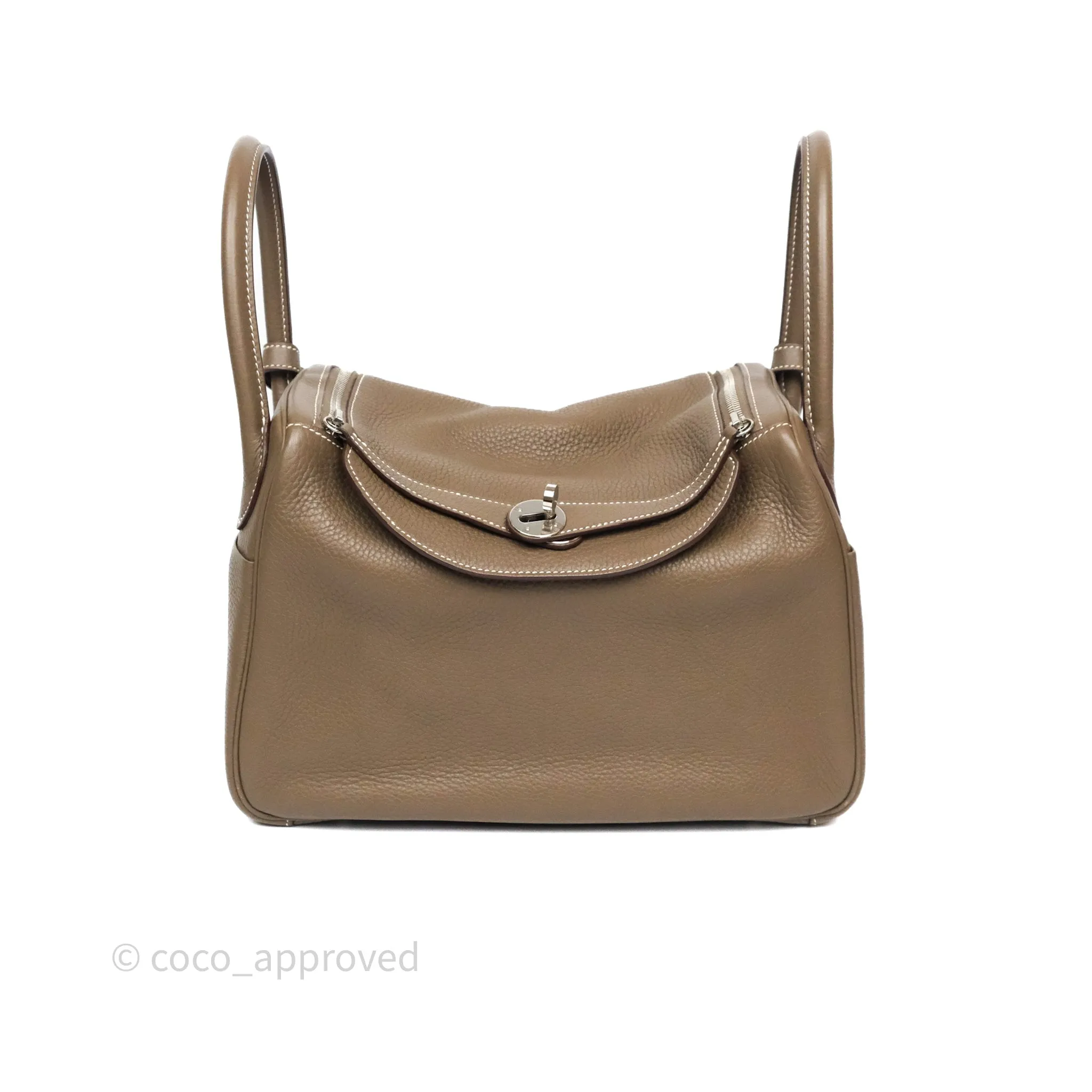 Herms Lindy 30 Etoupe 18 Clemence Palladium Hardware