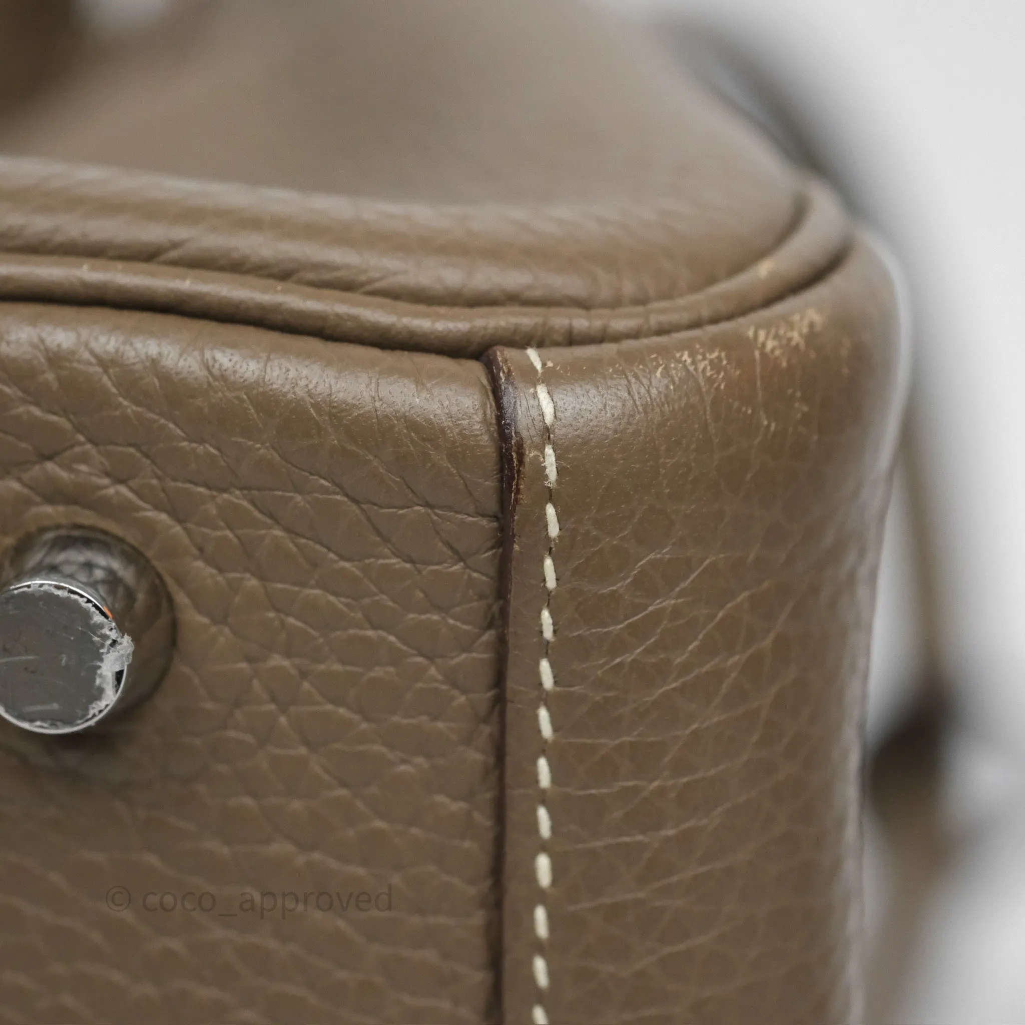 Herms Lindy 30 Etoupe 18 Clemence Palladium Hardware