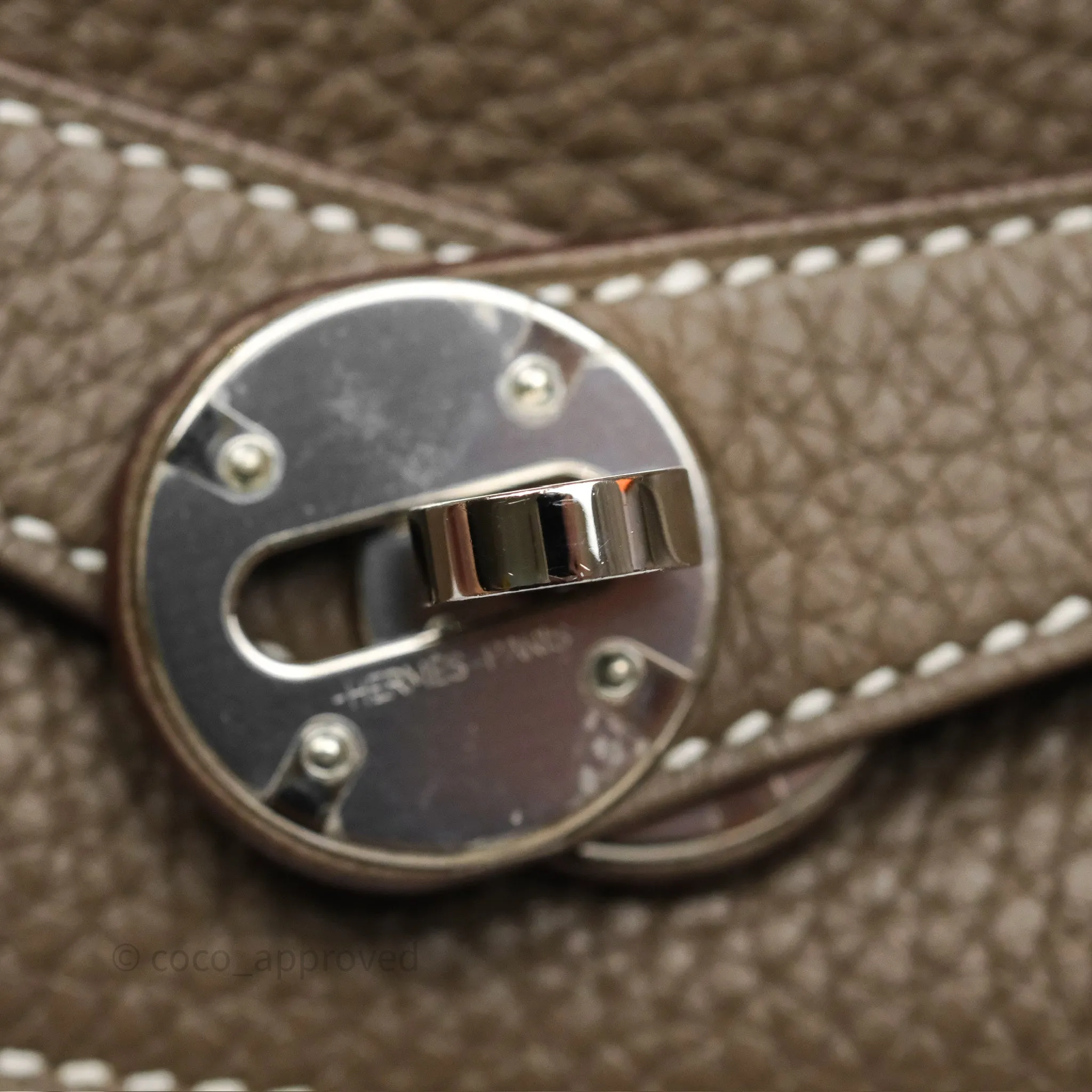 Herms Lindy 30 Etoupe 18 Clemence Palladium Hardware