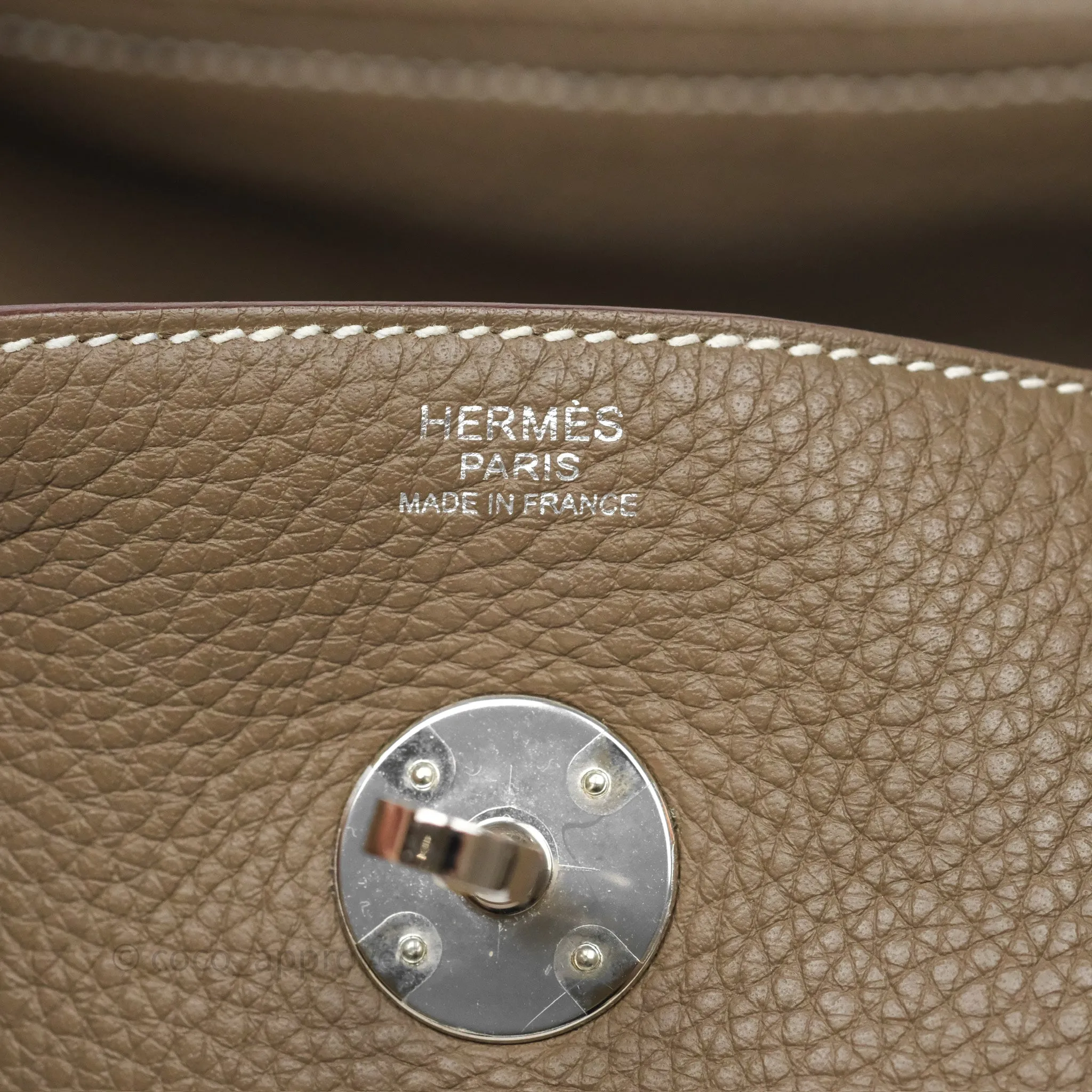 Herms Lindy 30 Etoupe 18 Clemence Palladium Hardware