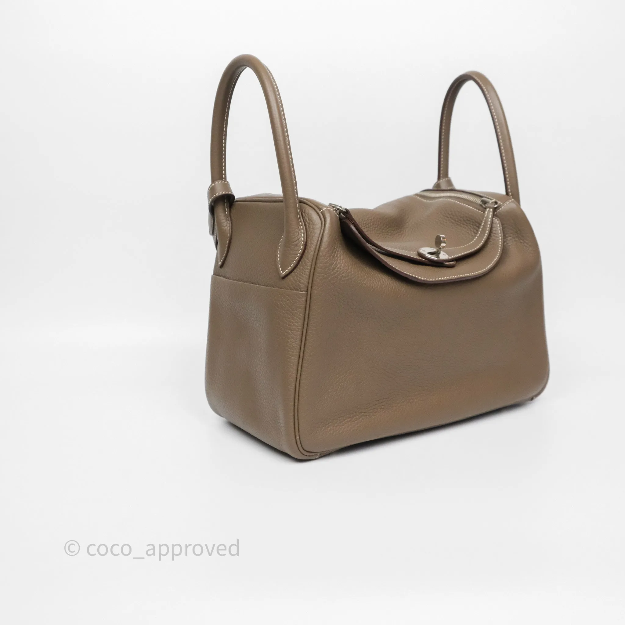 Herms Lindy 30 Etoupe 18 Clemence Palladium Hardware