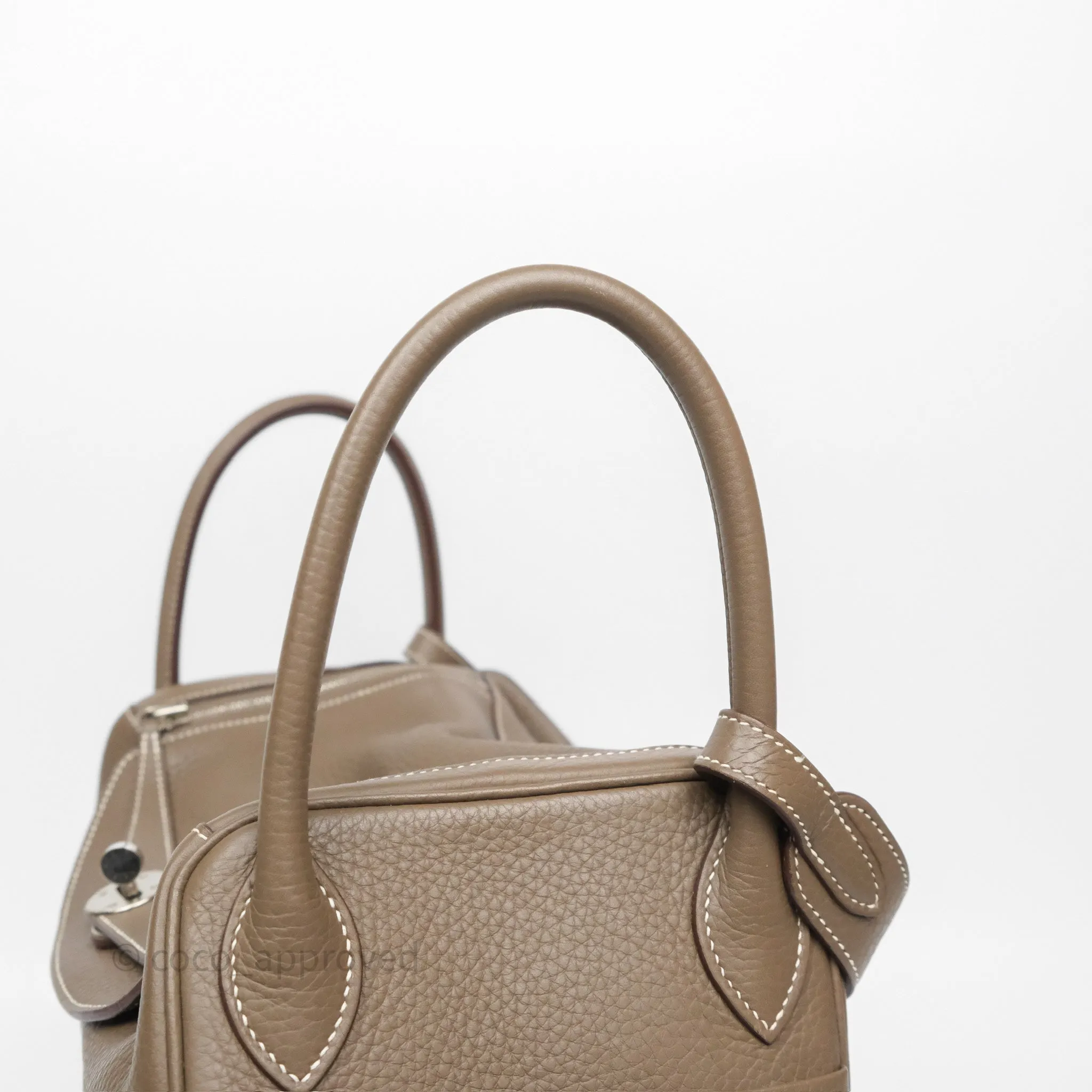 Herms Lindy 30 Etoupe 18 Clemence Palladium Hardware