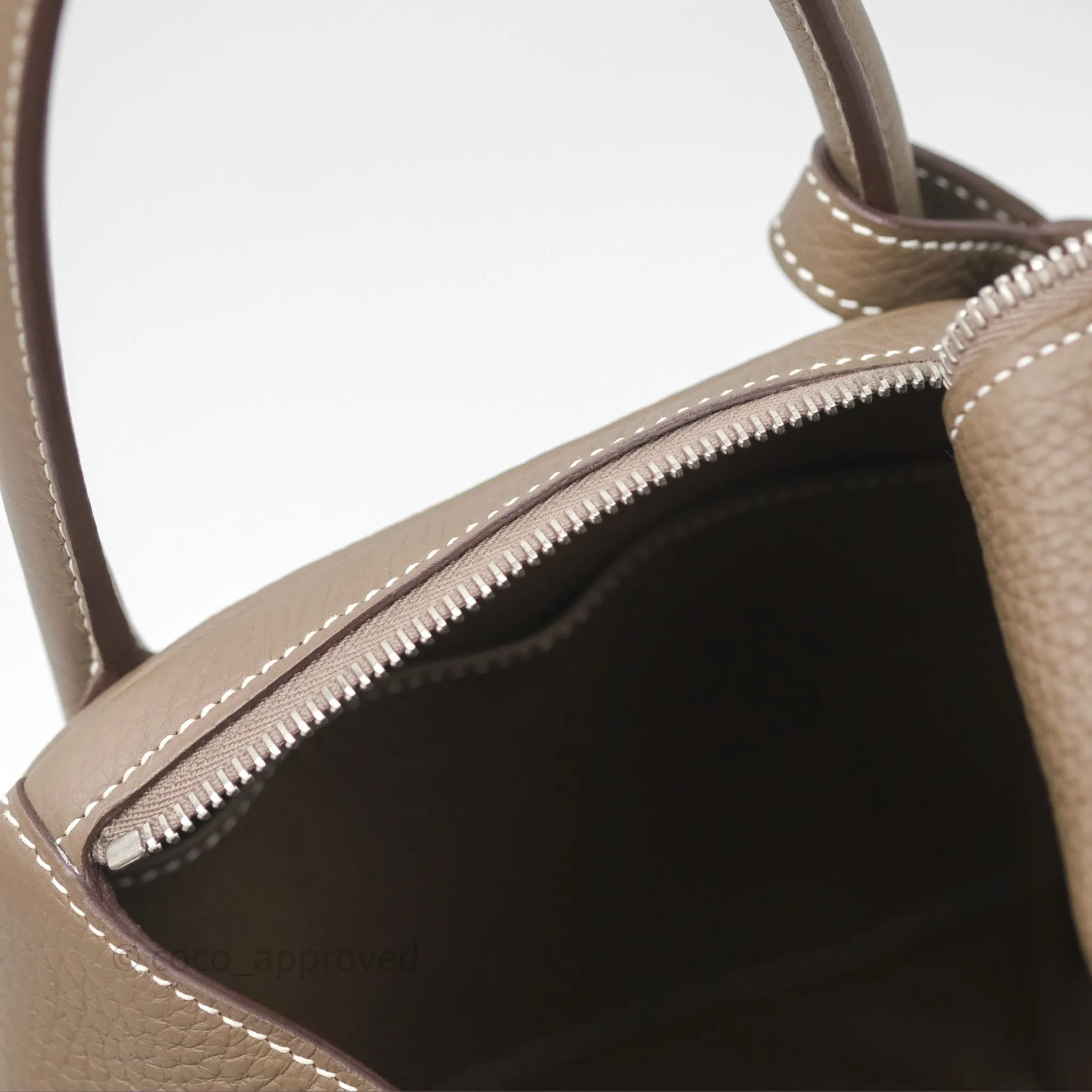 Herms Lindy 30 Etoupe 18 Clemence Palladium Hardware