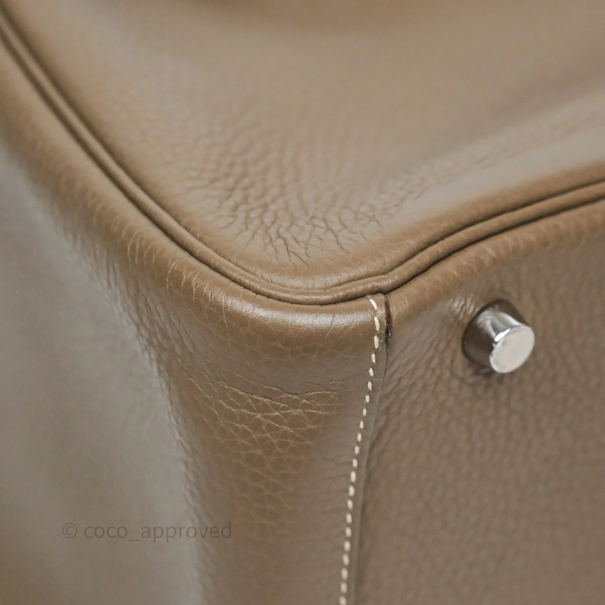 Herms Lindy 30 Etoupe 18 Clemence Palladium Hardware