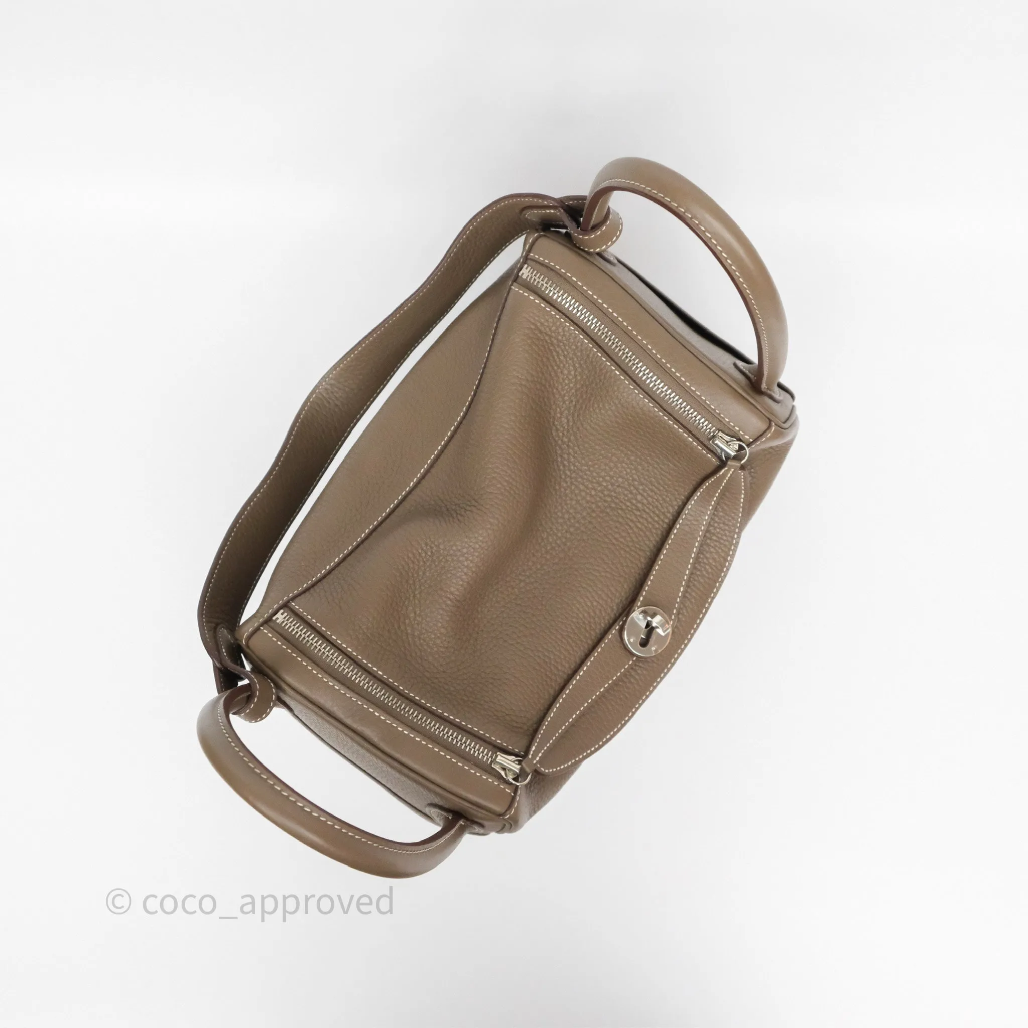 Herms Lindy 30 Etoupe 18 Clemence Palladium Hardware
