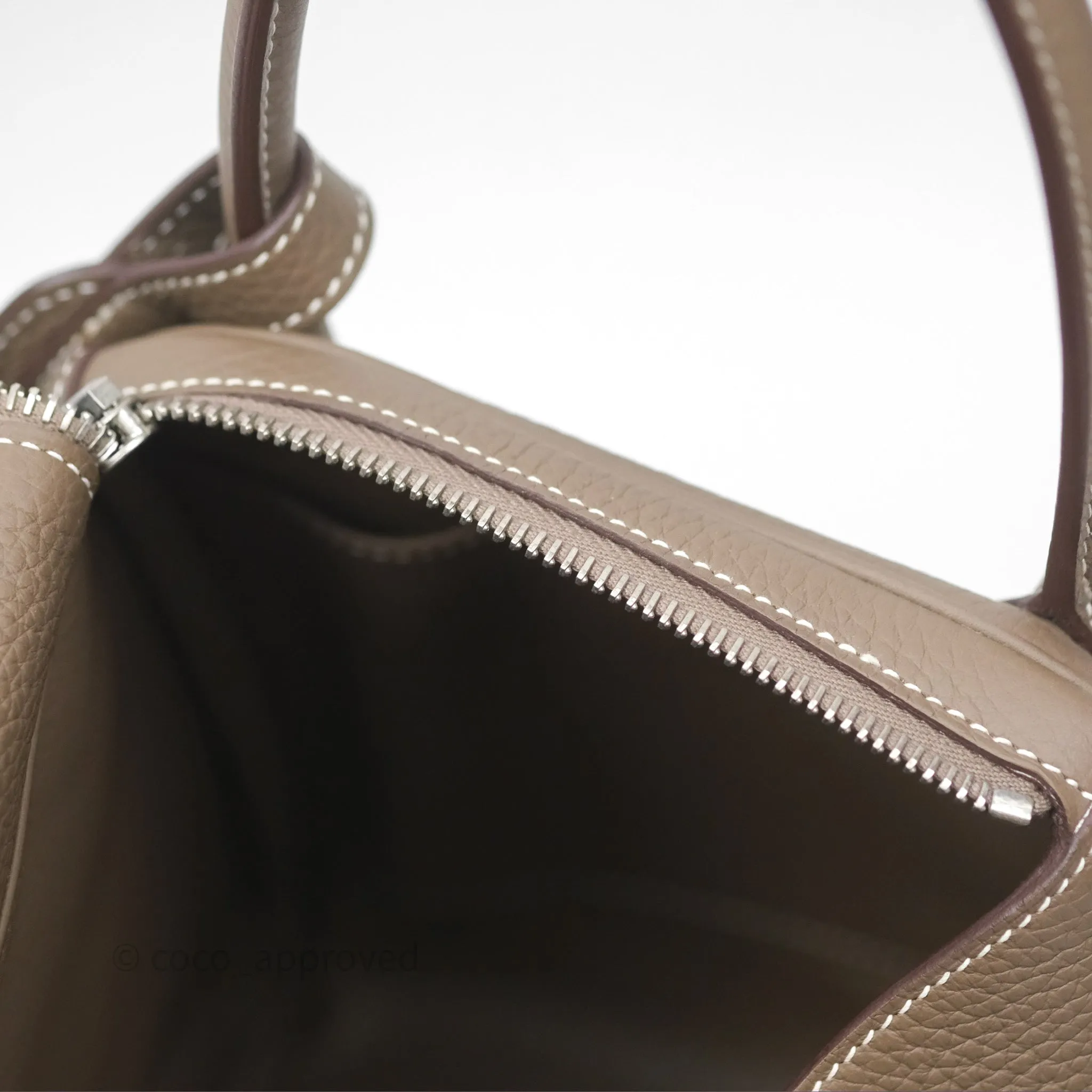 Herms Lindy 30 Etoupe 18 Clemence Palladium Hardware