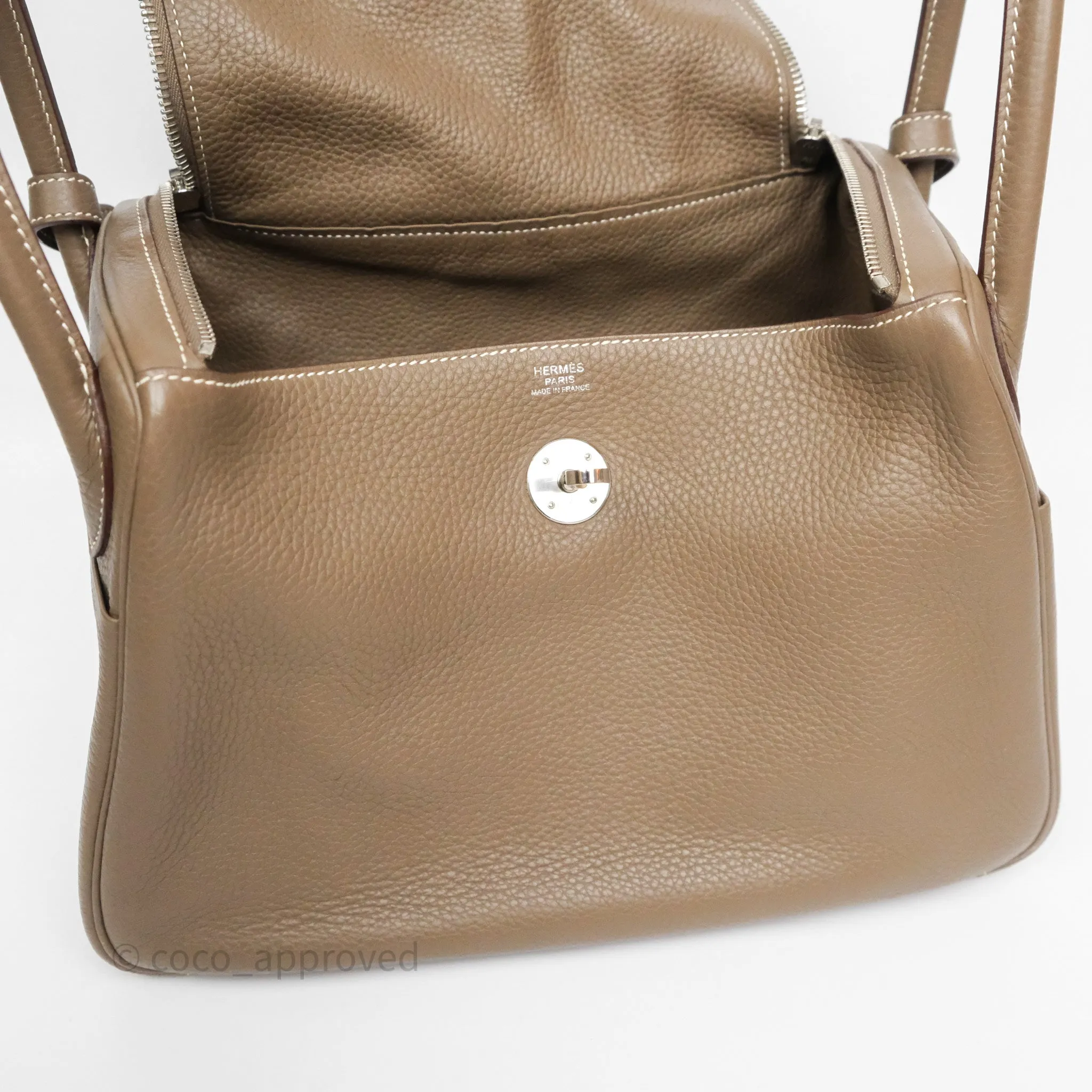 Herms Lindy 30 Etoupe 18 Clemence Palladium Hardware