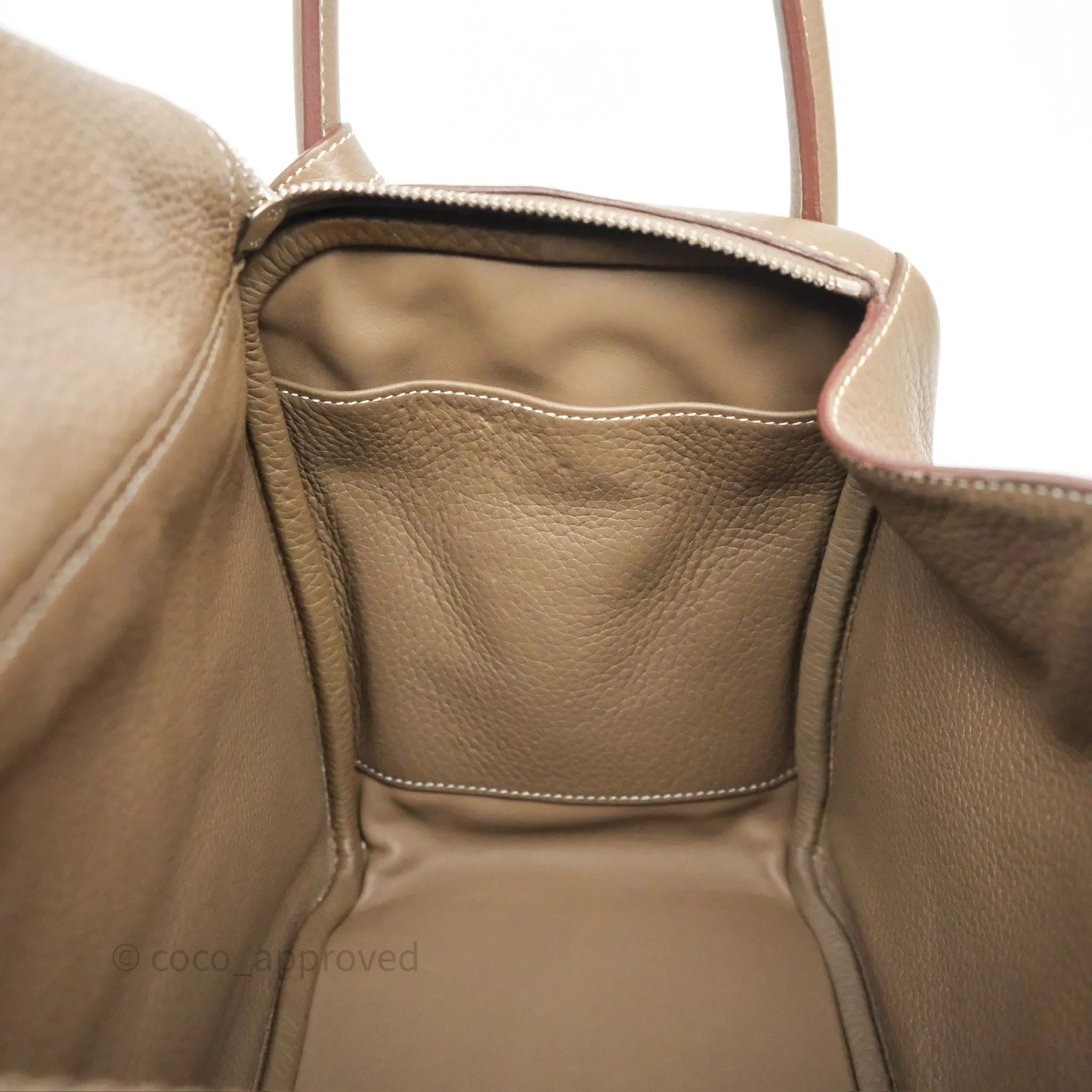 Herms Lindy 30 Etoupe 18 Clemence Palladium Hardware